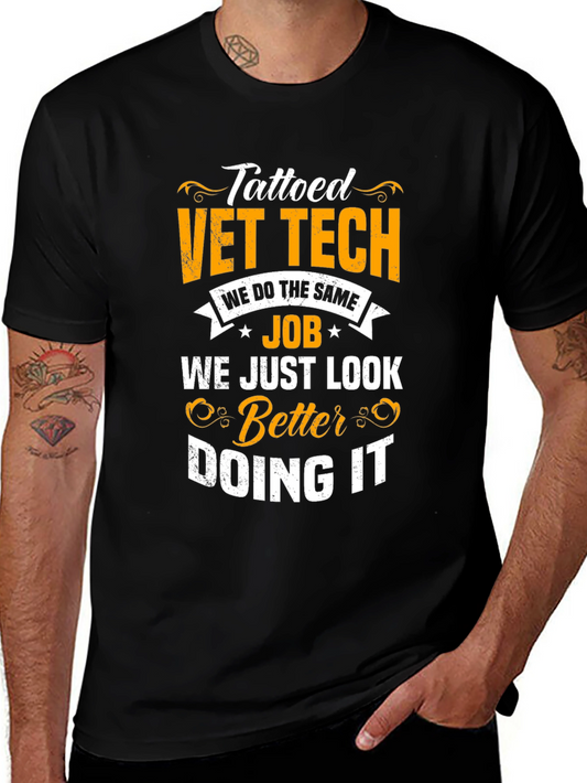 Tattooed Vet Tech T-Shirt - Funny Animal Doctor Tee