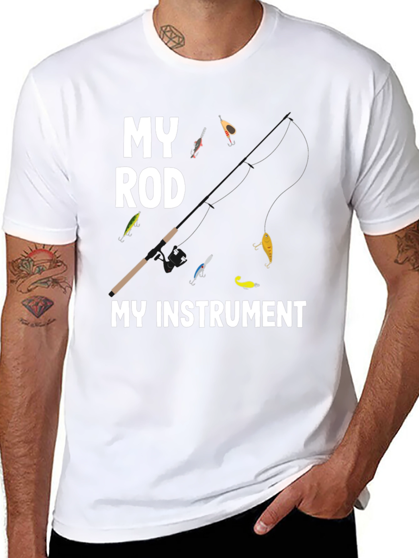 My Rod My Instrument T-Shirt Fishing Angler Tee