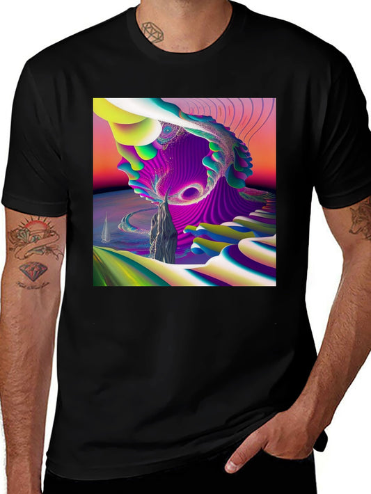Abstract Art Tee - Vibrant Graphic Print T-Shirt