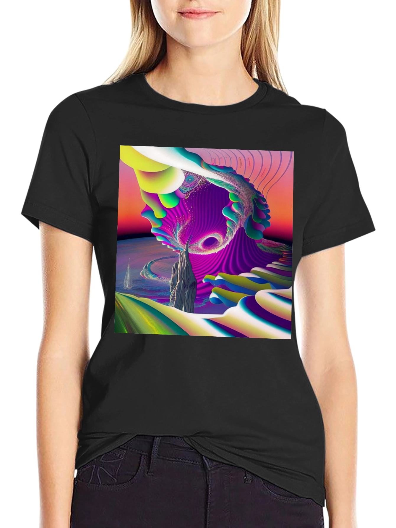 Abstract Art Tee - Vibrant Graphic Print T-Shirt