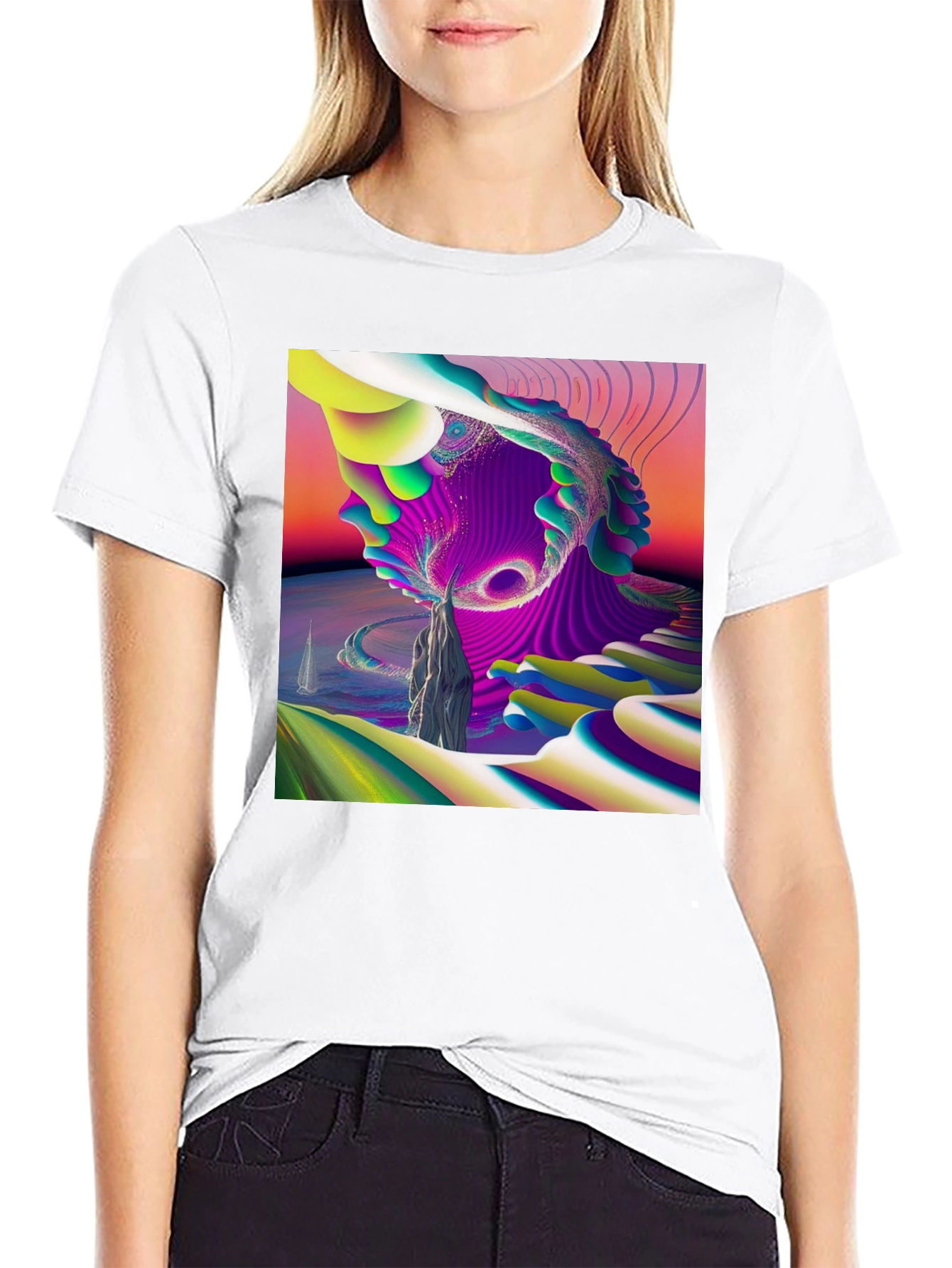 Abstract Art Tee - Vibrant Graphic Print T-Shirt