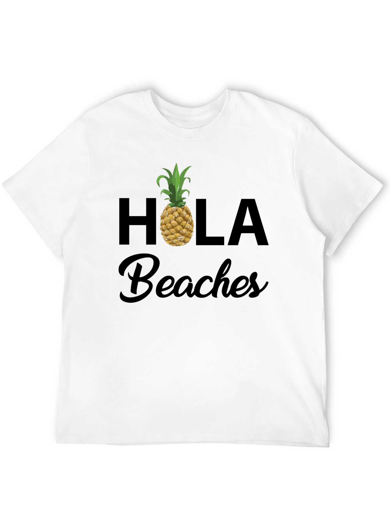 Hola Beaches Pineapple Graphic T-Shirt - Summer Vacation Ready!
