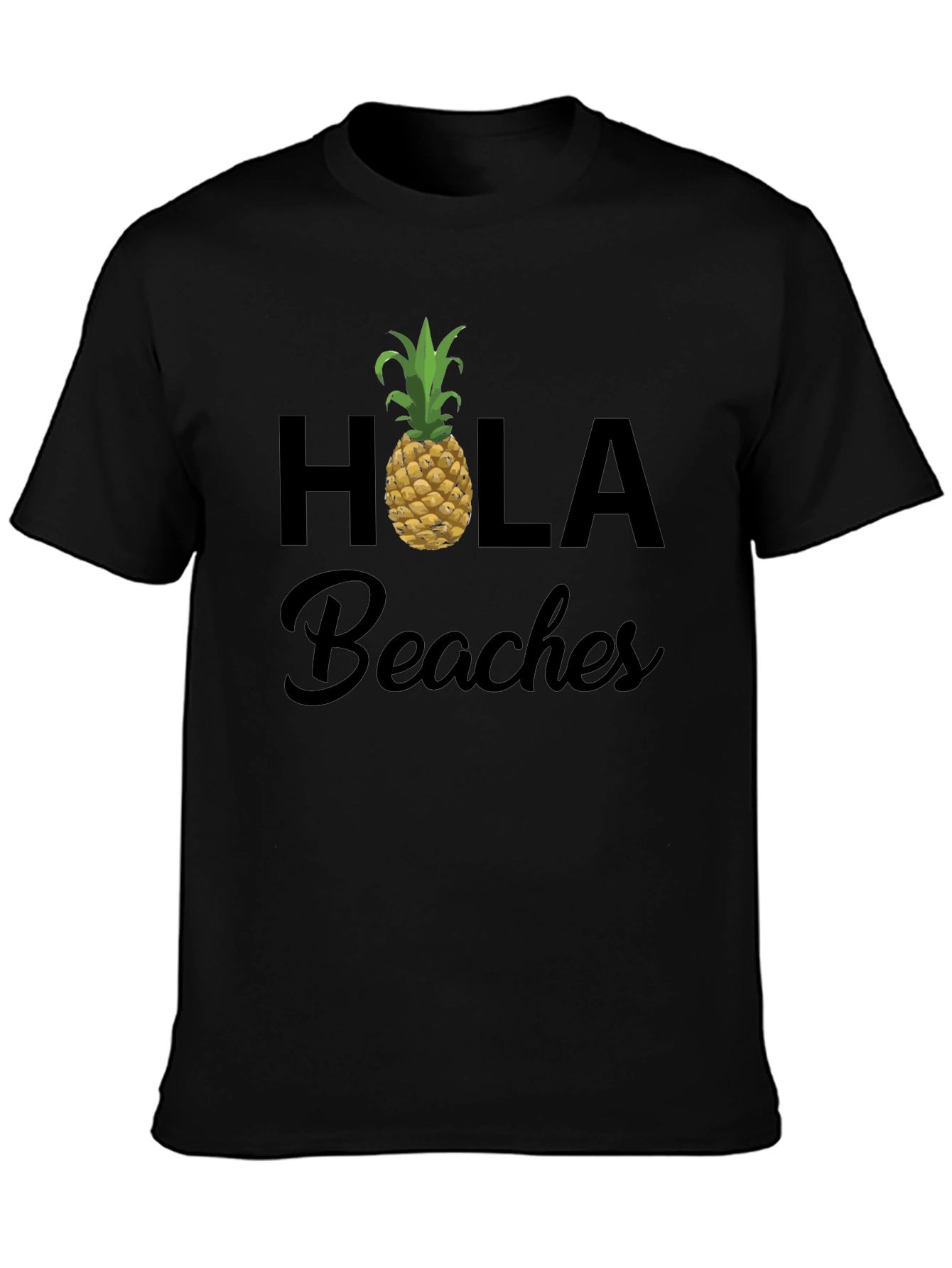 Hola Beaches Pineapple Graphic T-Shirt - Summer Vacation Ready!