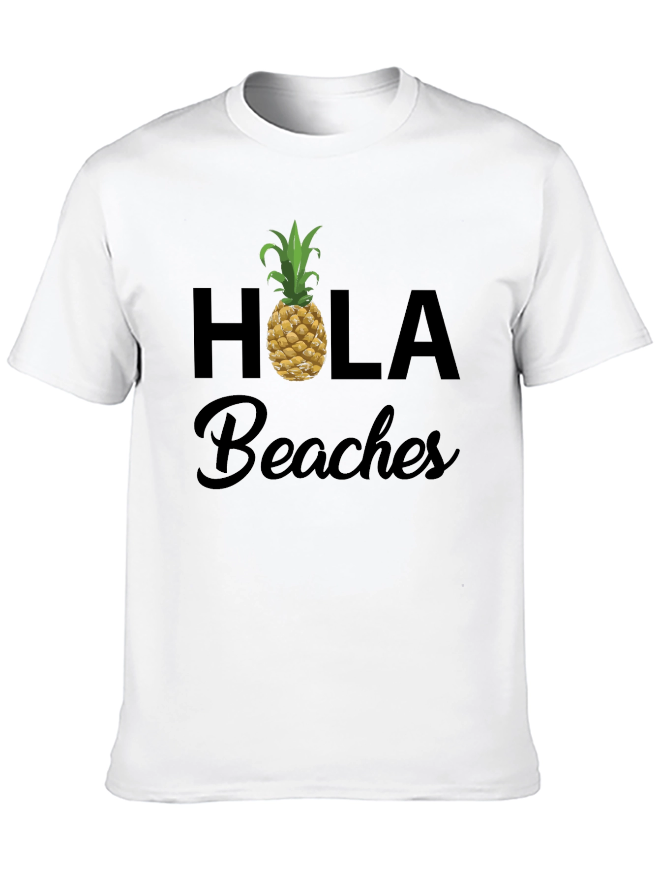 Hola Beaches Pineapple Graphic T-Shirt - Summer Vacation Ready!