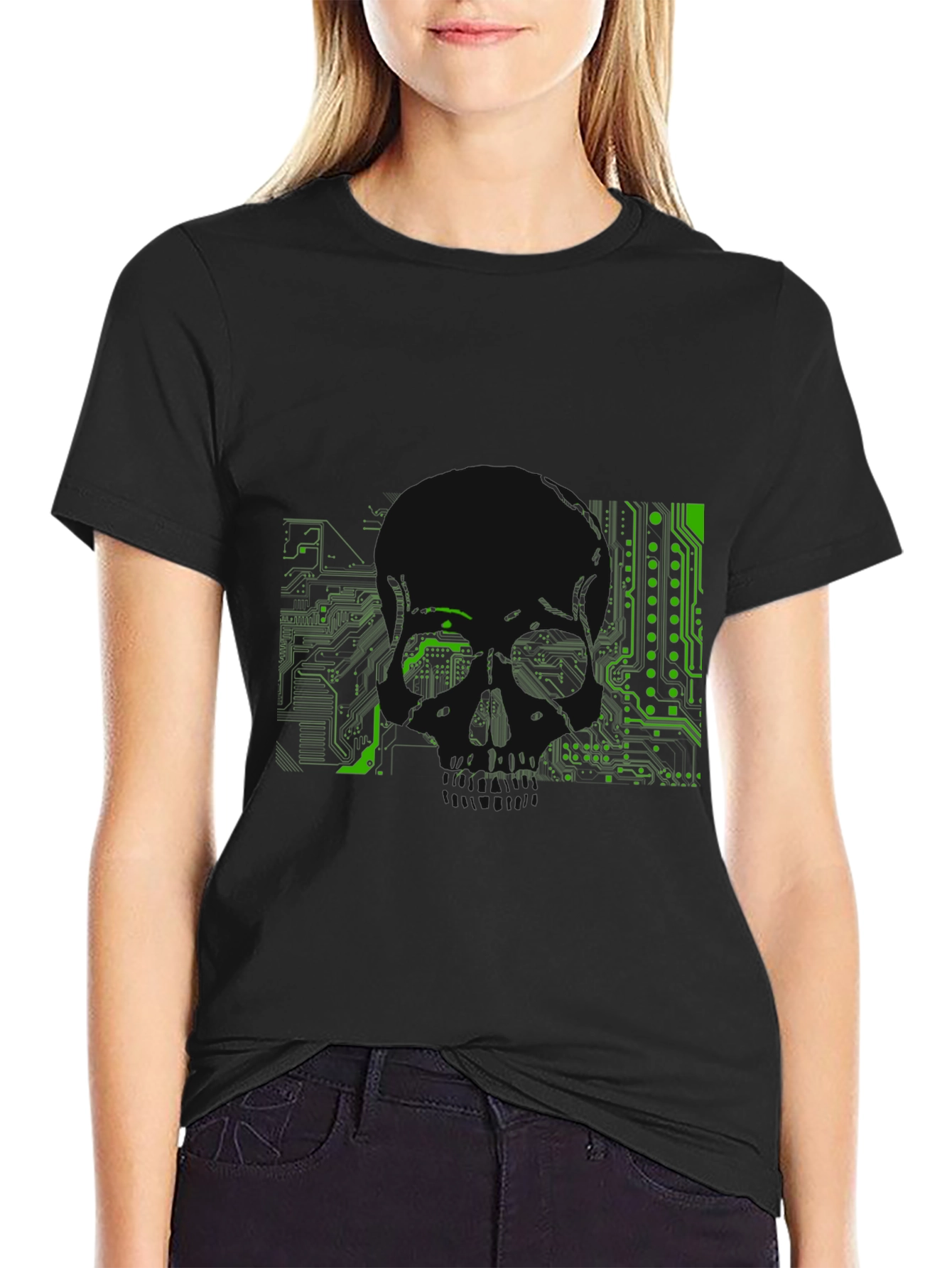 Circuit Board Skull Graphic Tee
