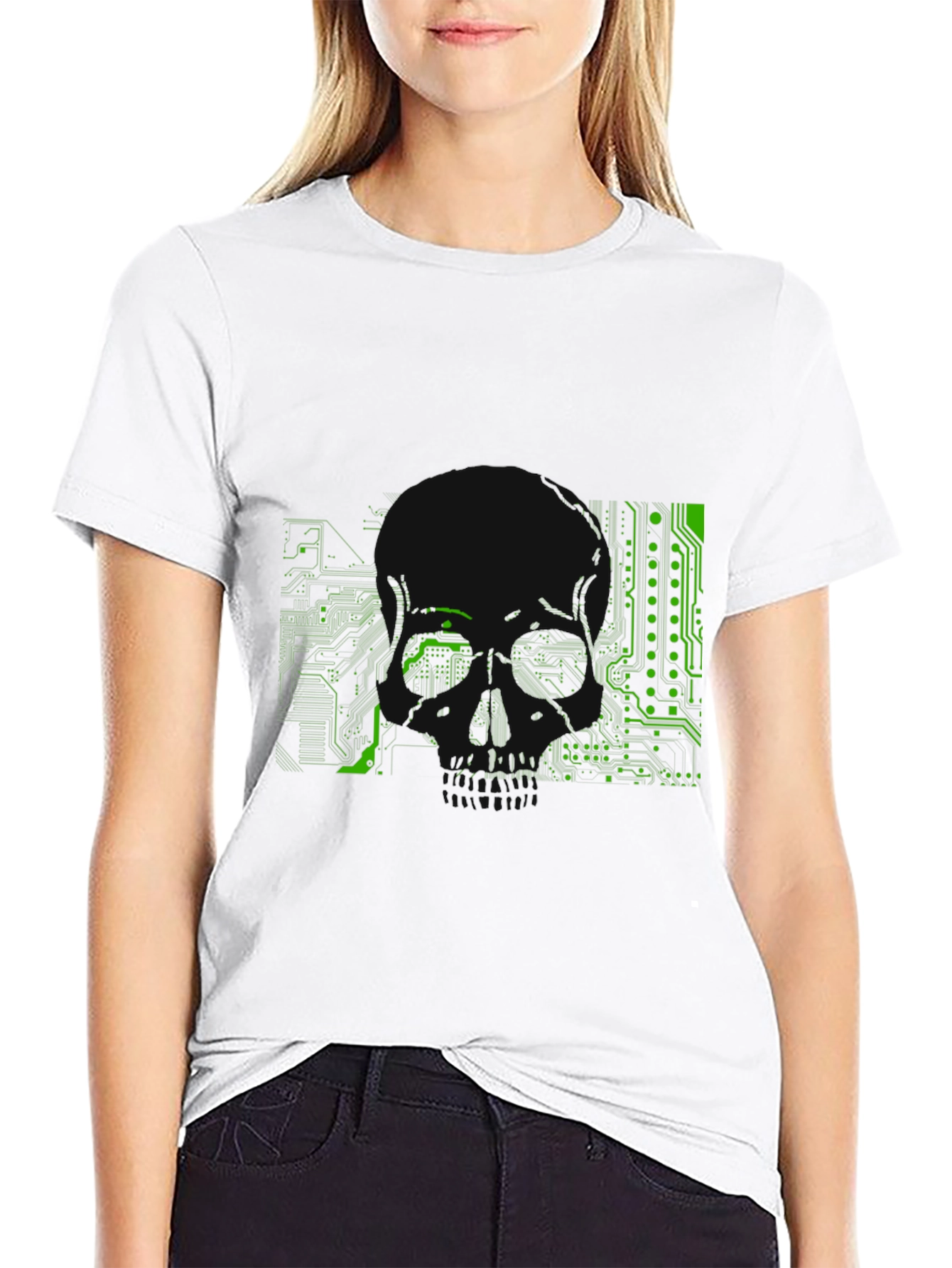 Circuit Board Skull Graphic Tee