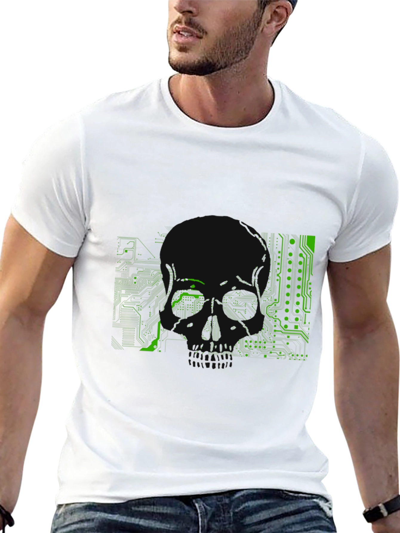 Circuit Board Skull Graphic Tee