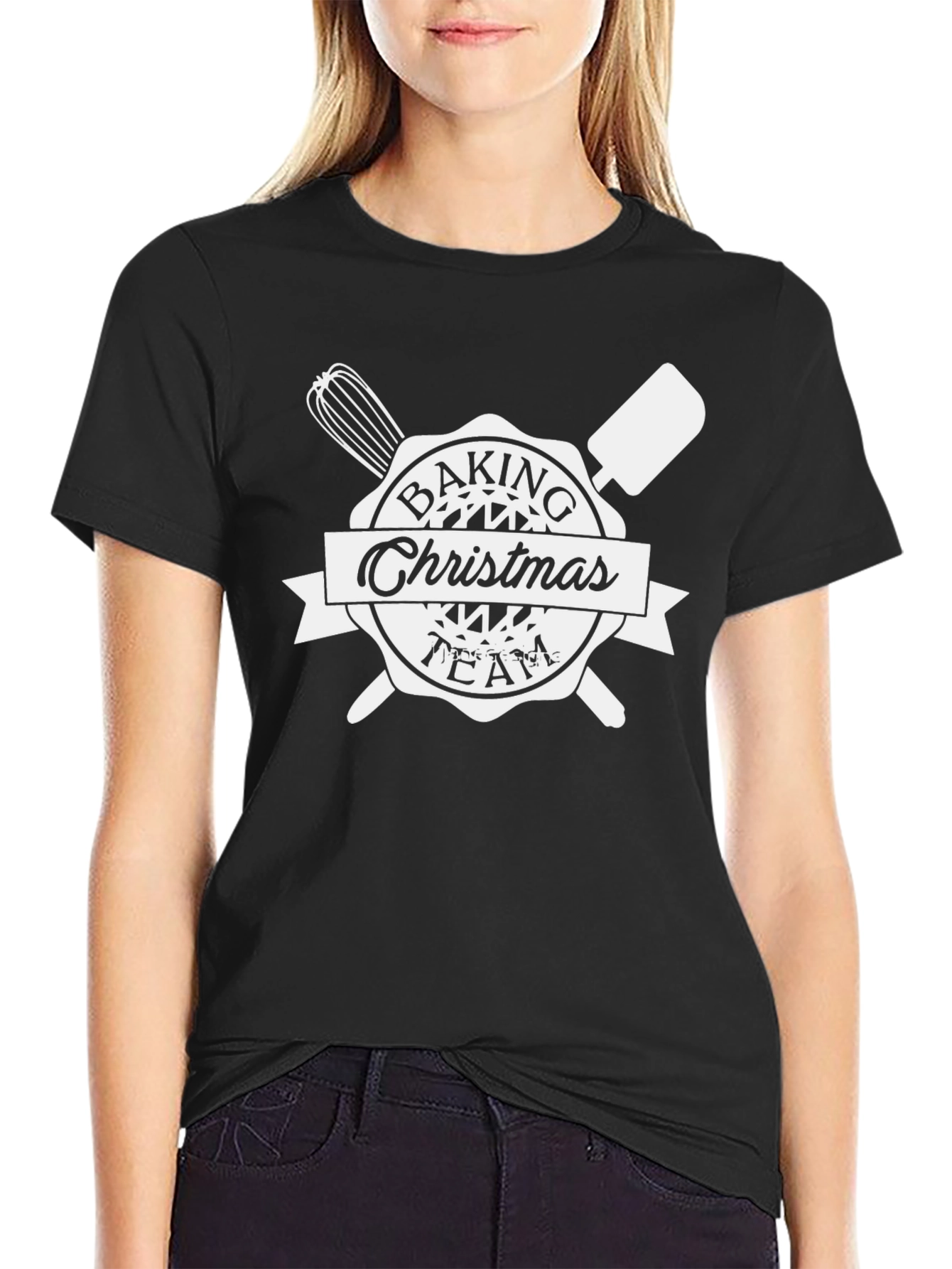 Baking Christmas Team Black T-Shirt