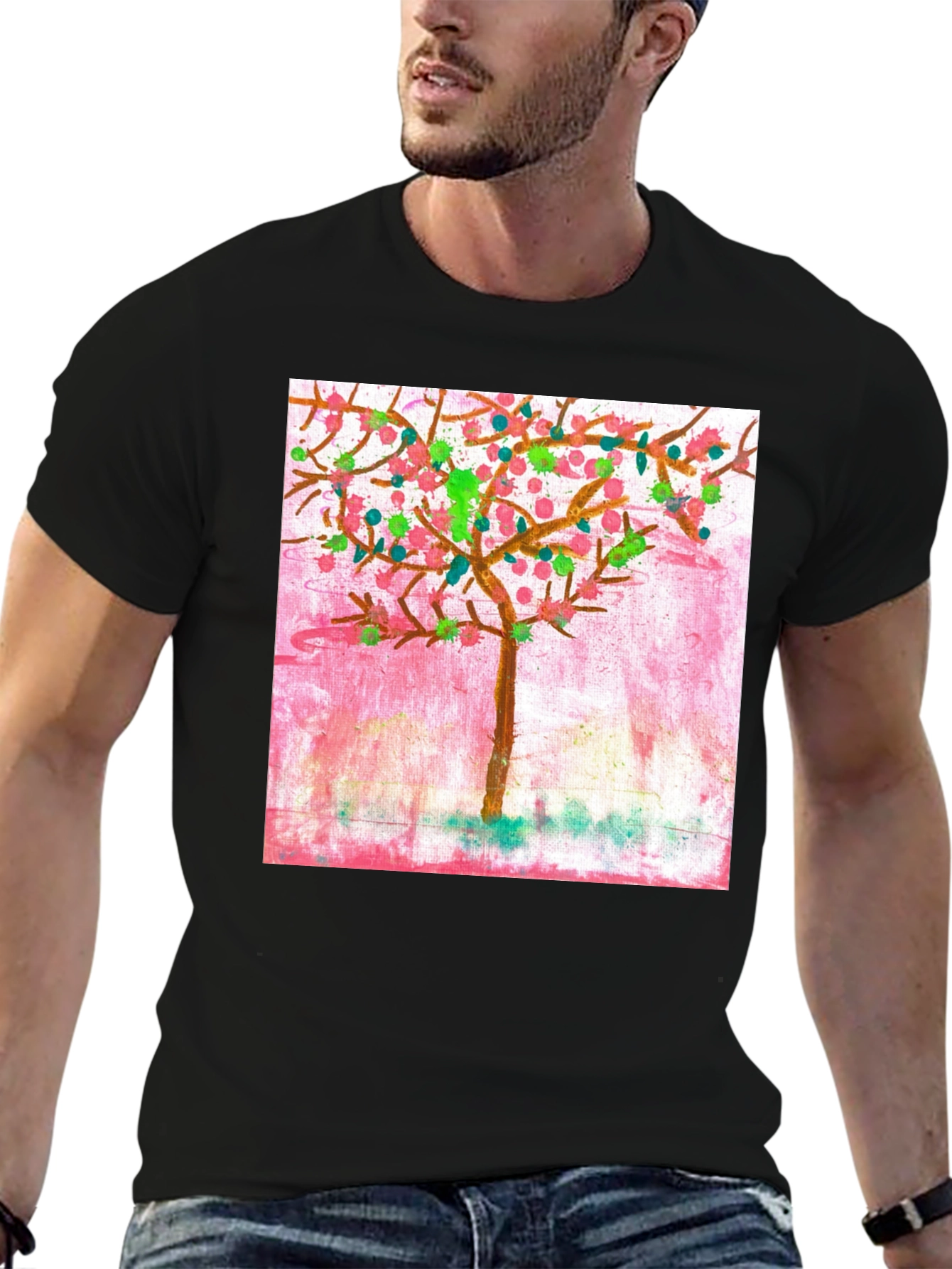 Whimsical Painted Tree Graphic Tee