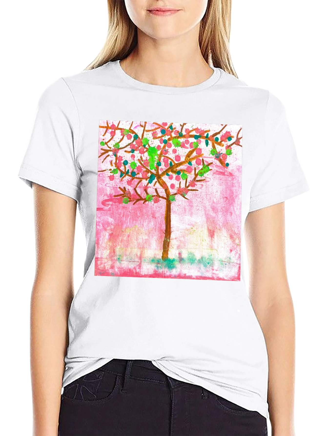 Whimsical Painted Tree Graphic Tee