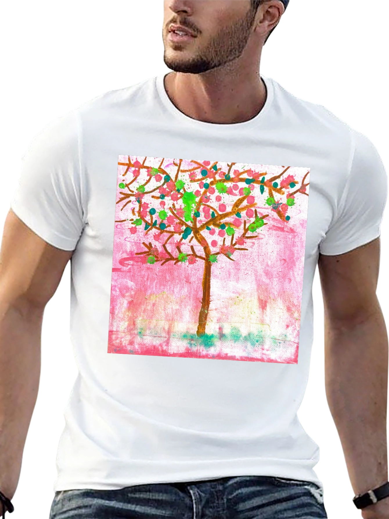 Whimsical Painted Tree Graphic Tee