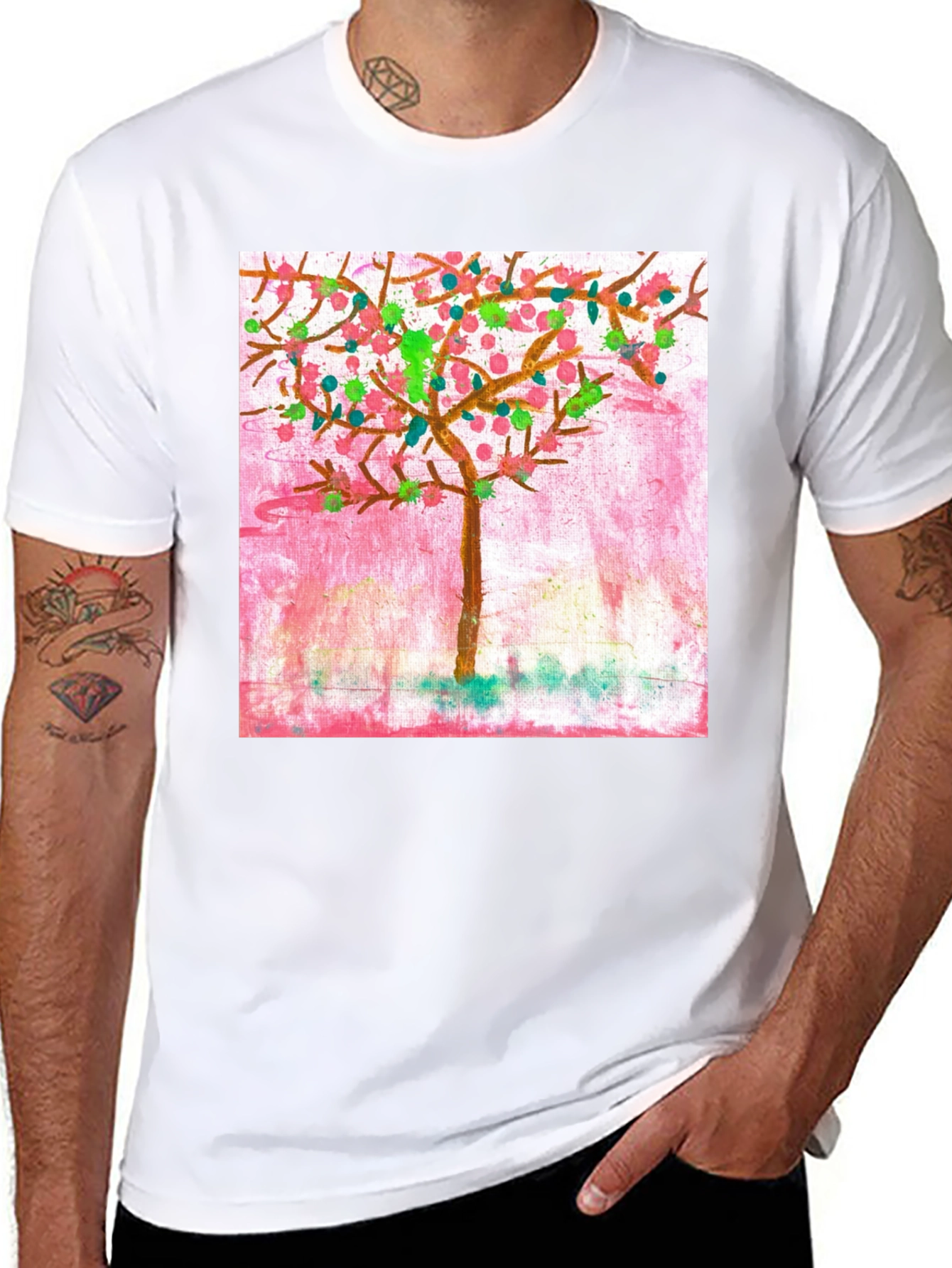 Whimsical Painted Tree Graphic Tee