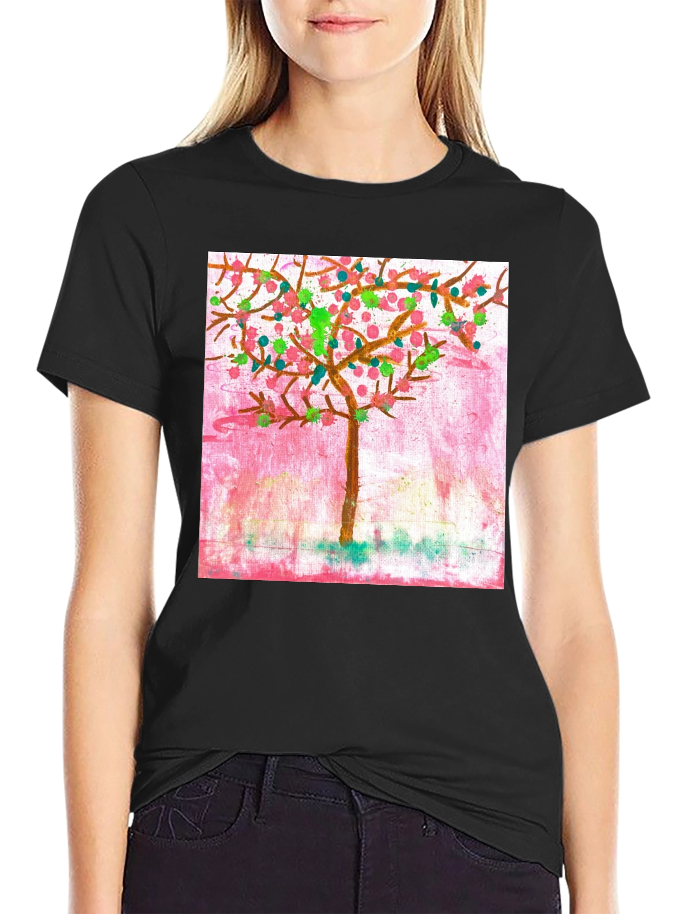 Whimsical Painted Tree Graphic Tee