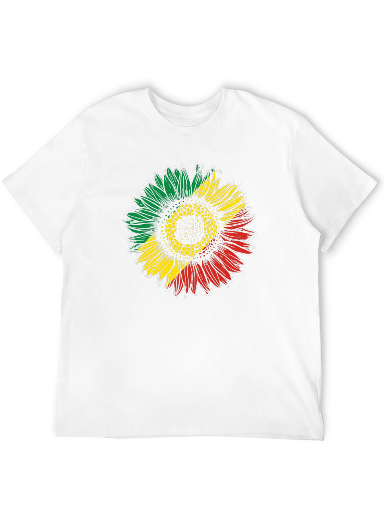 Rasta Sunflower Graphic T-Shirt - Black Cotton Tee