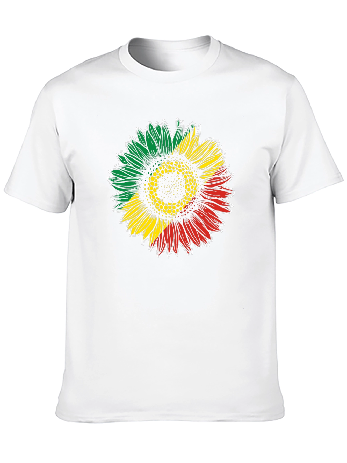 Rasta Sunflower Graphic T-Shirt - Black Cotton Tee
