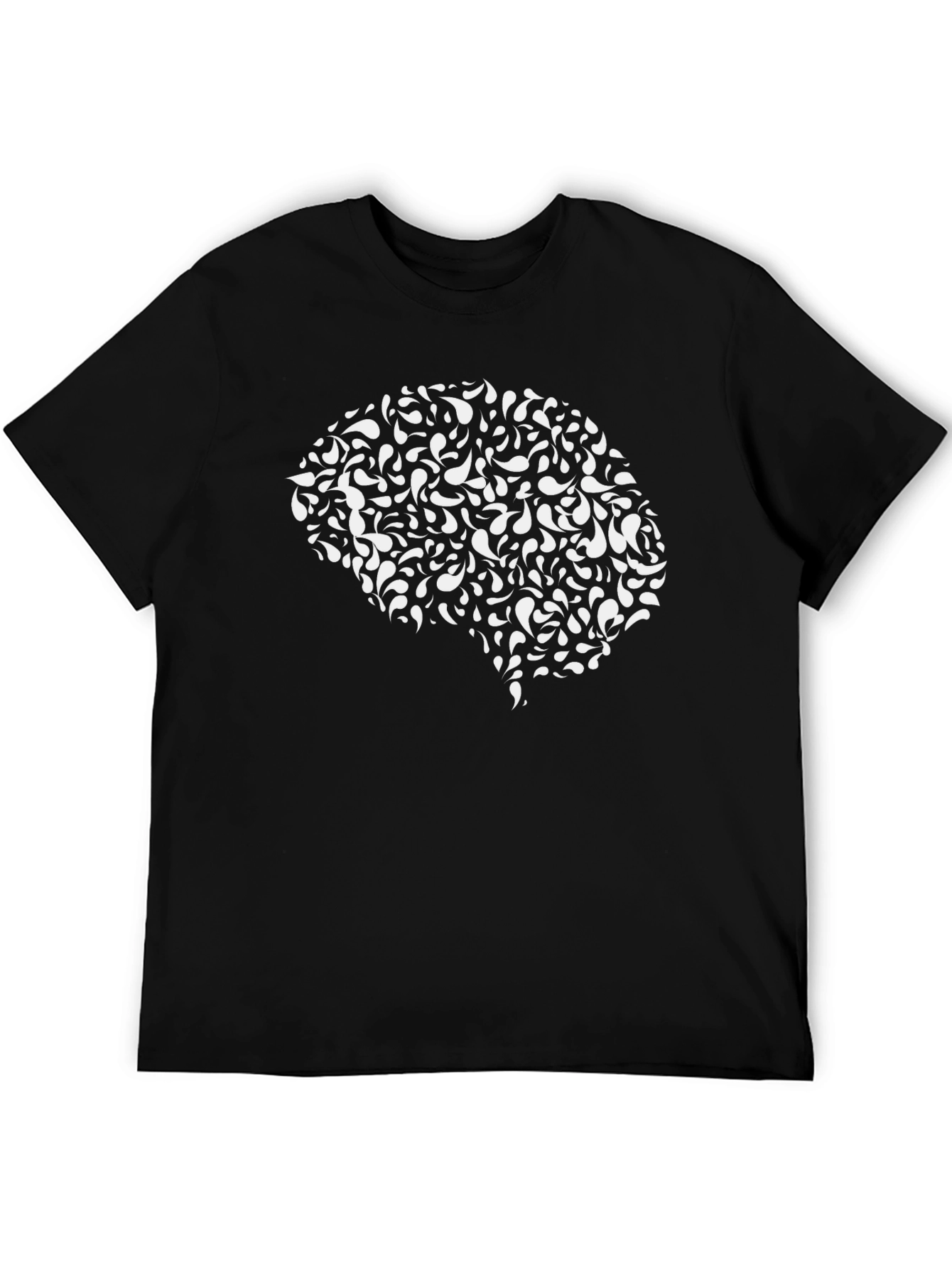 Brain Graphic Tee - Black Cotton T-Shirt