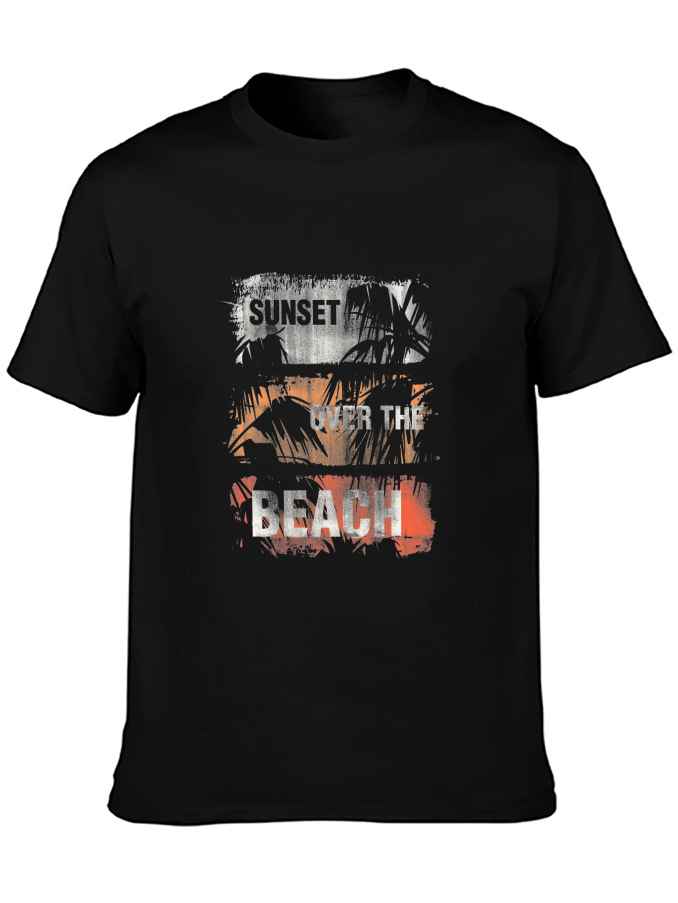 Sunset Over The Beach Graphic Tee - Black