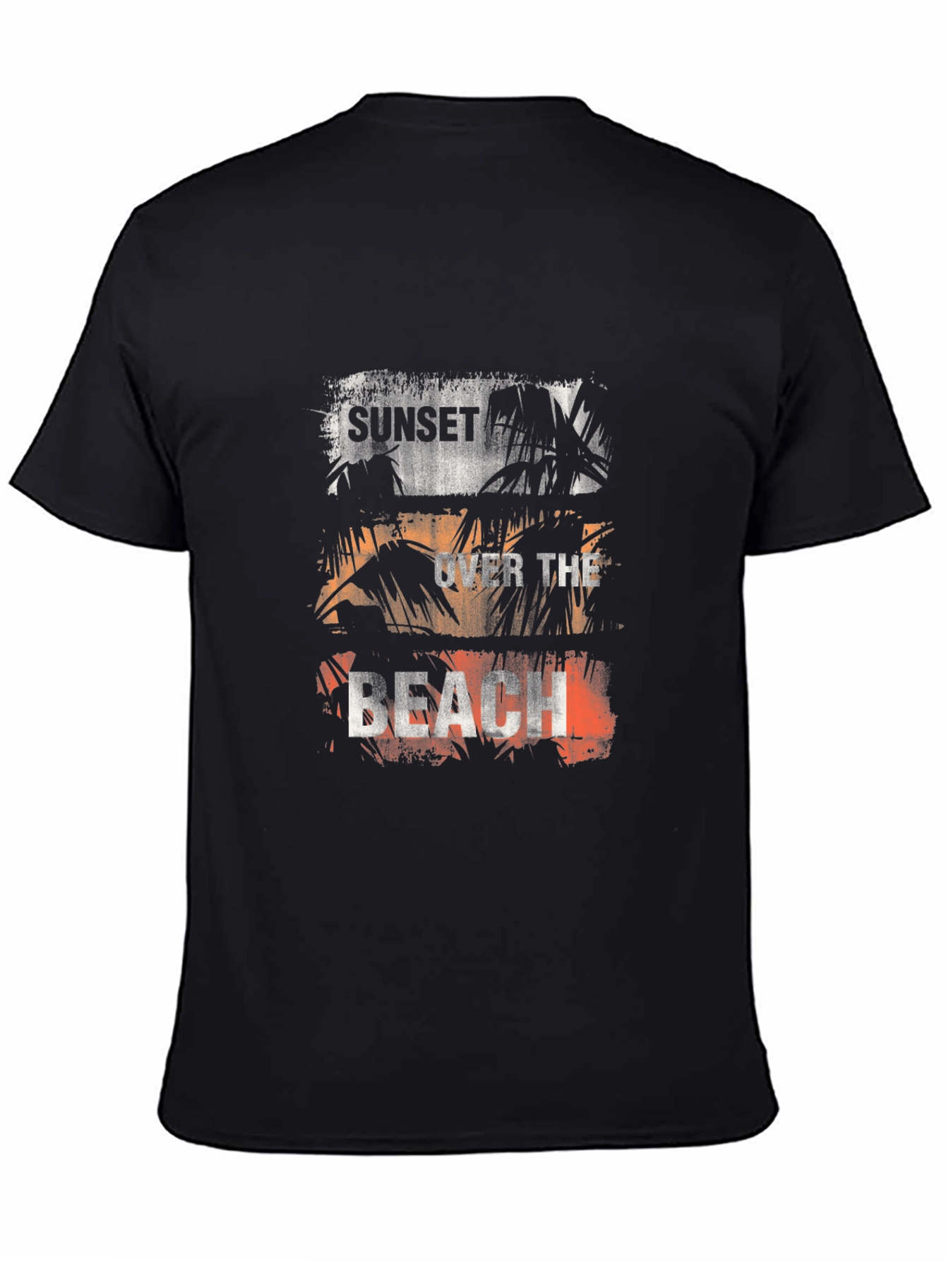 Sunset Over The Beach Graphic Tee - Black