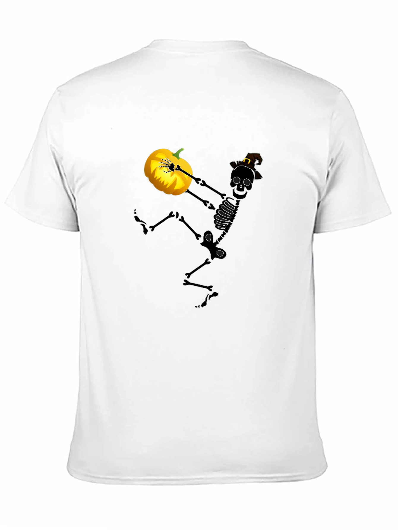Spooky Skeleton Pumpkin Halloween Graphic Tee