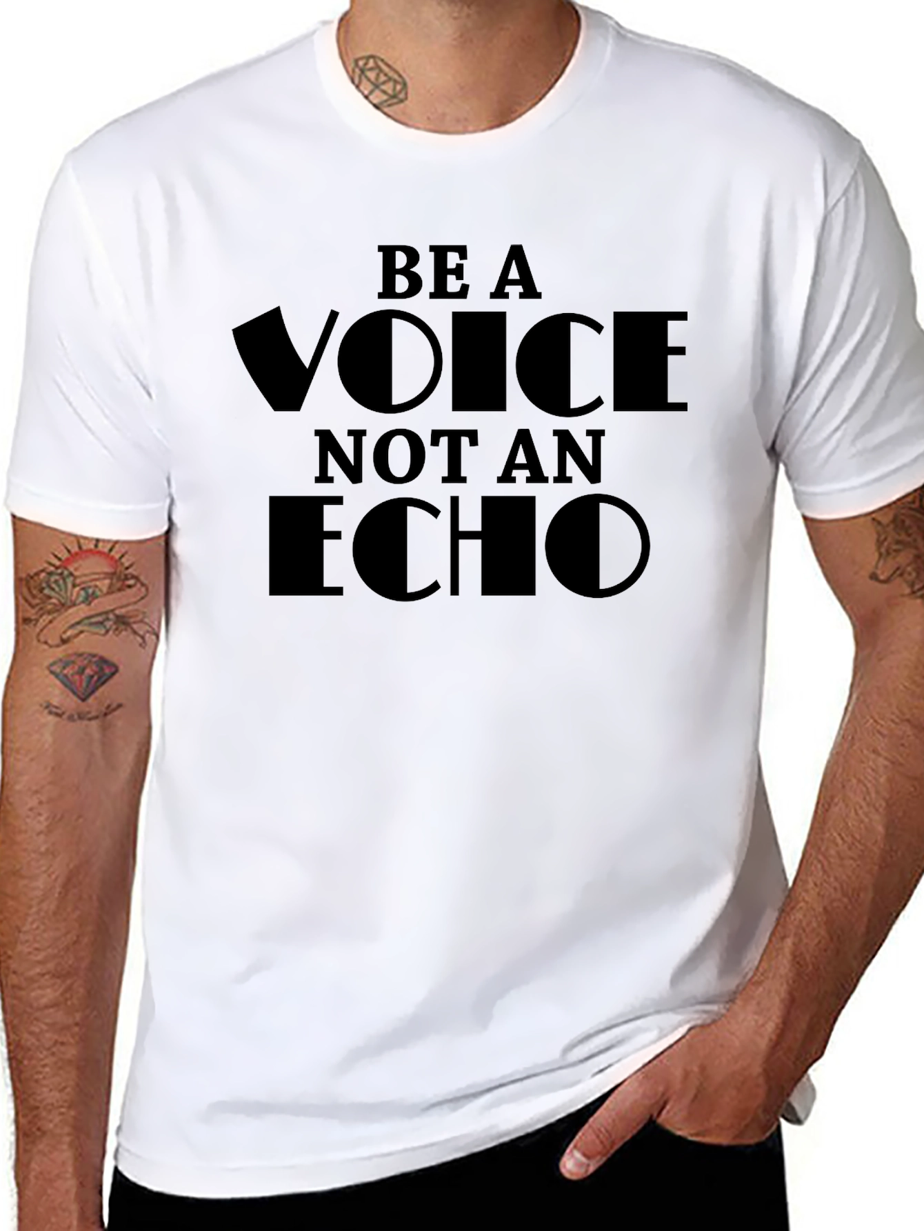 Be a Voice Not an Echo Black Graphic Tee