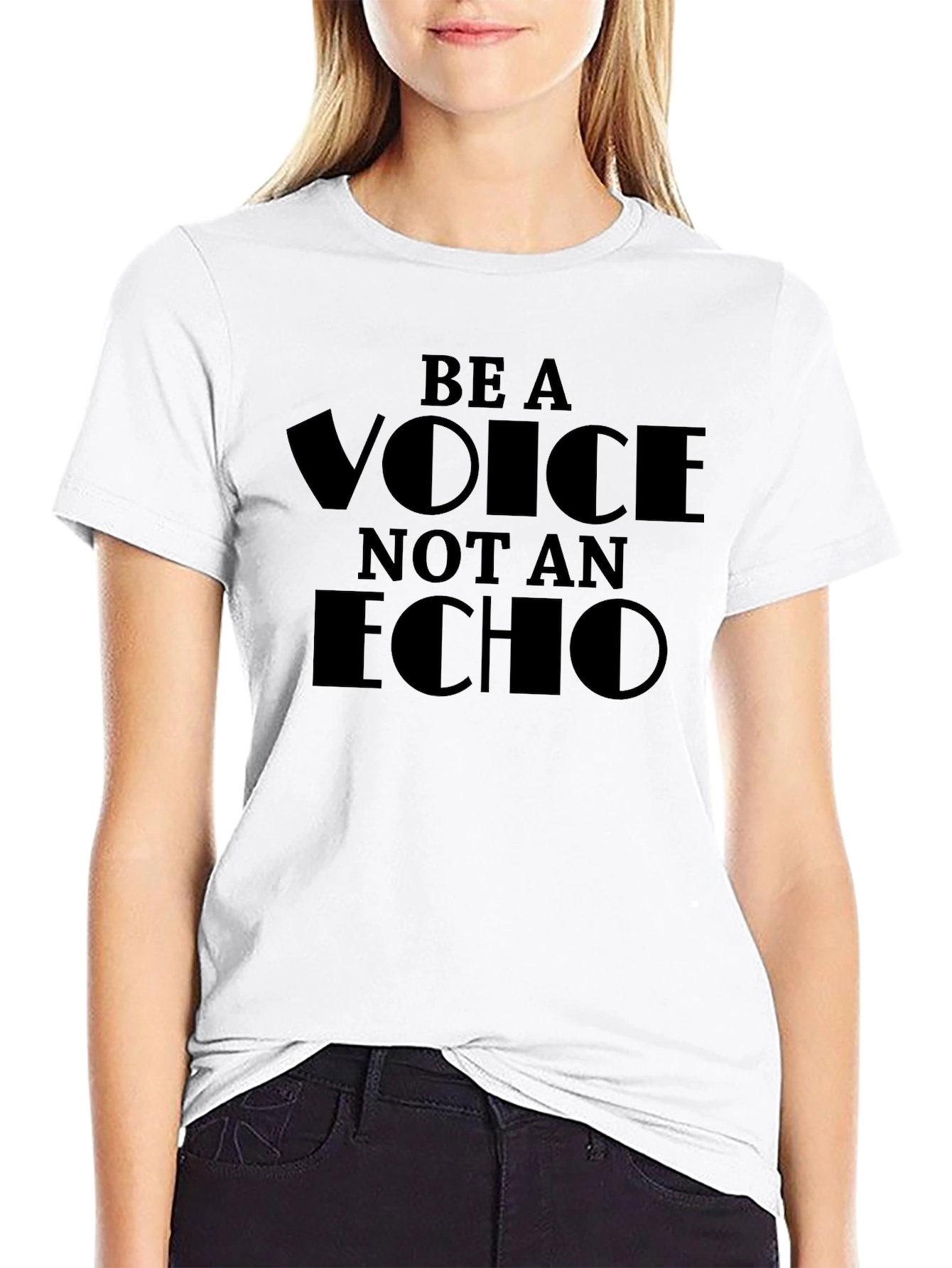 Be a Voice Not an Echo Black Graphic Tee