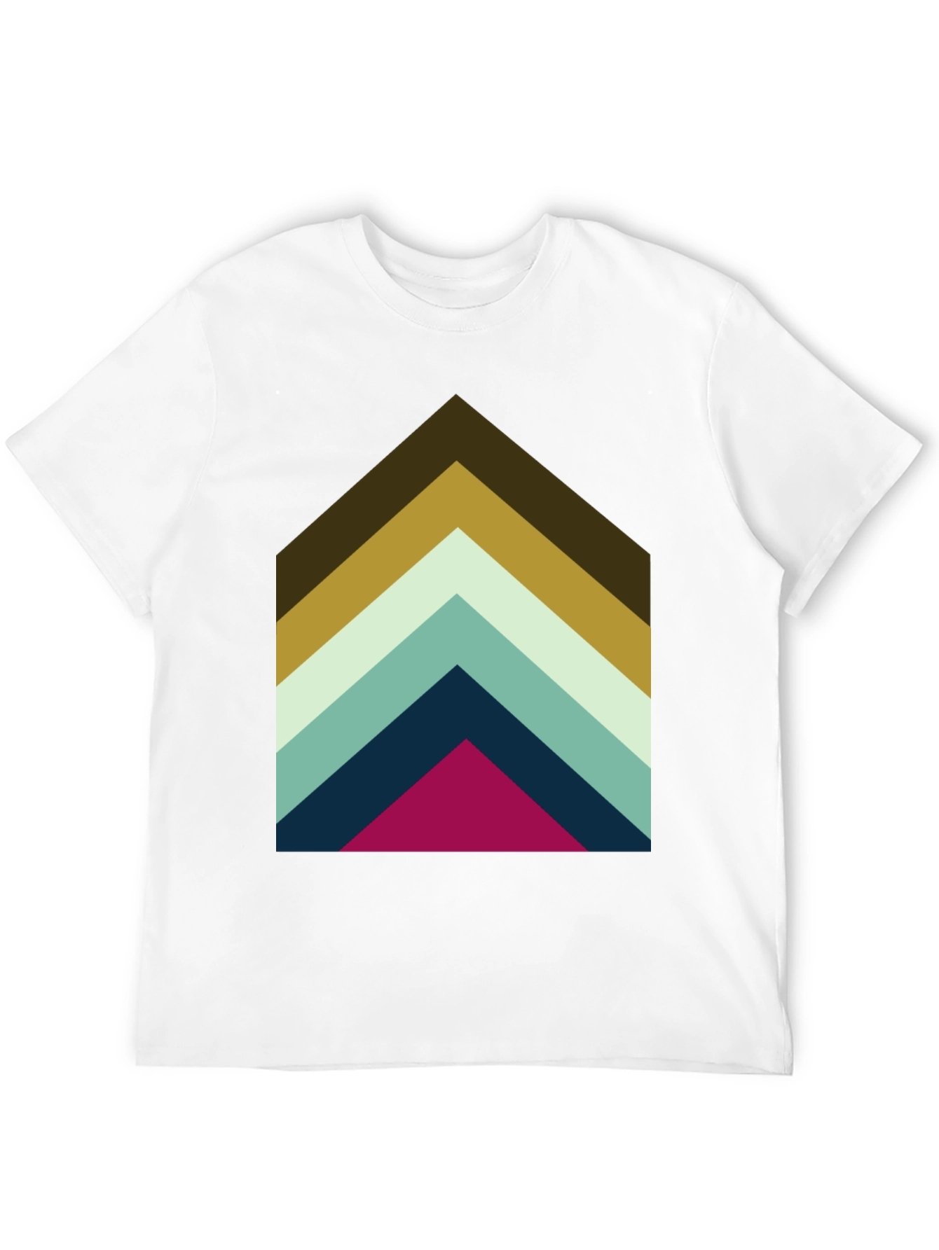 Geometric Chevron Graphic Tee - Black