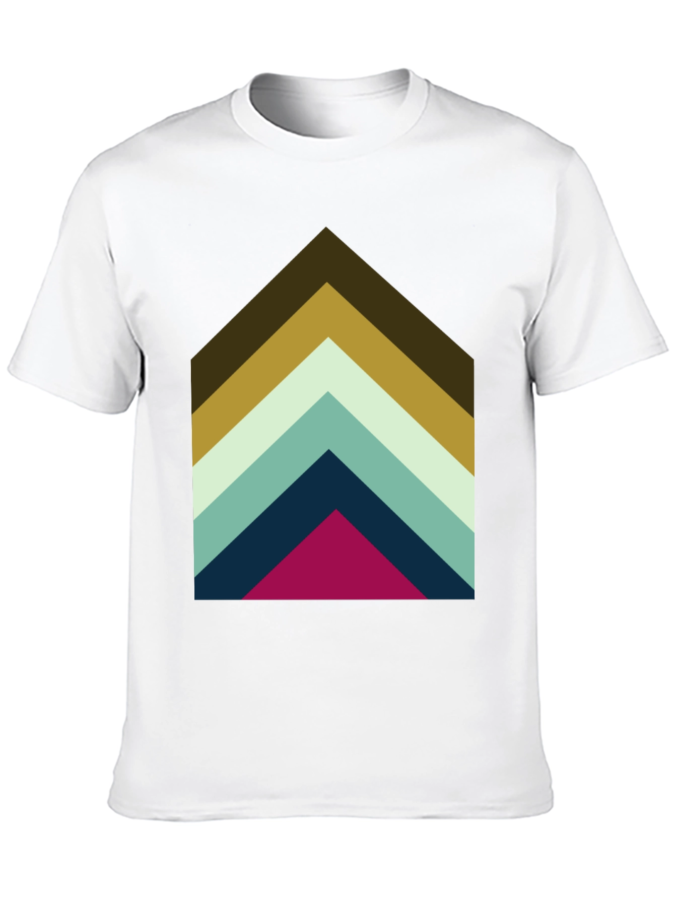 Geometric Chevron Graphic Tee - Black