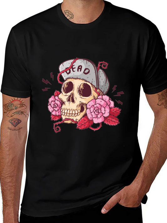 Skull & Roses Graphic Tee - Unisex Black T-Shirt