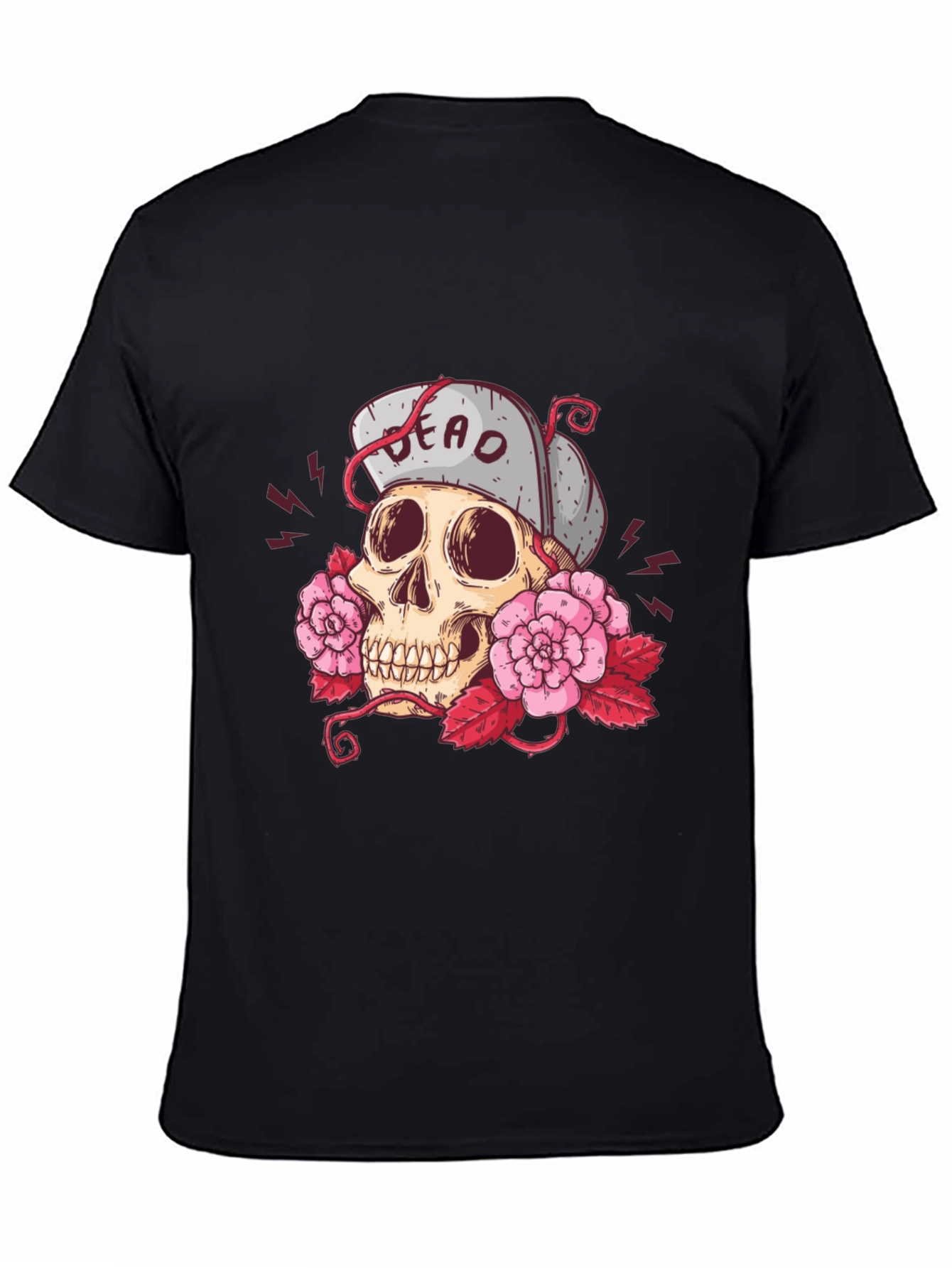 Skull & Roses Graphic Tee - Unisex Black T-Shirt