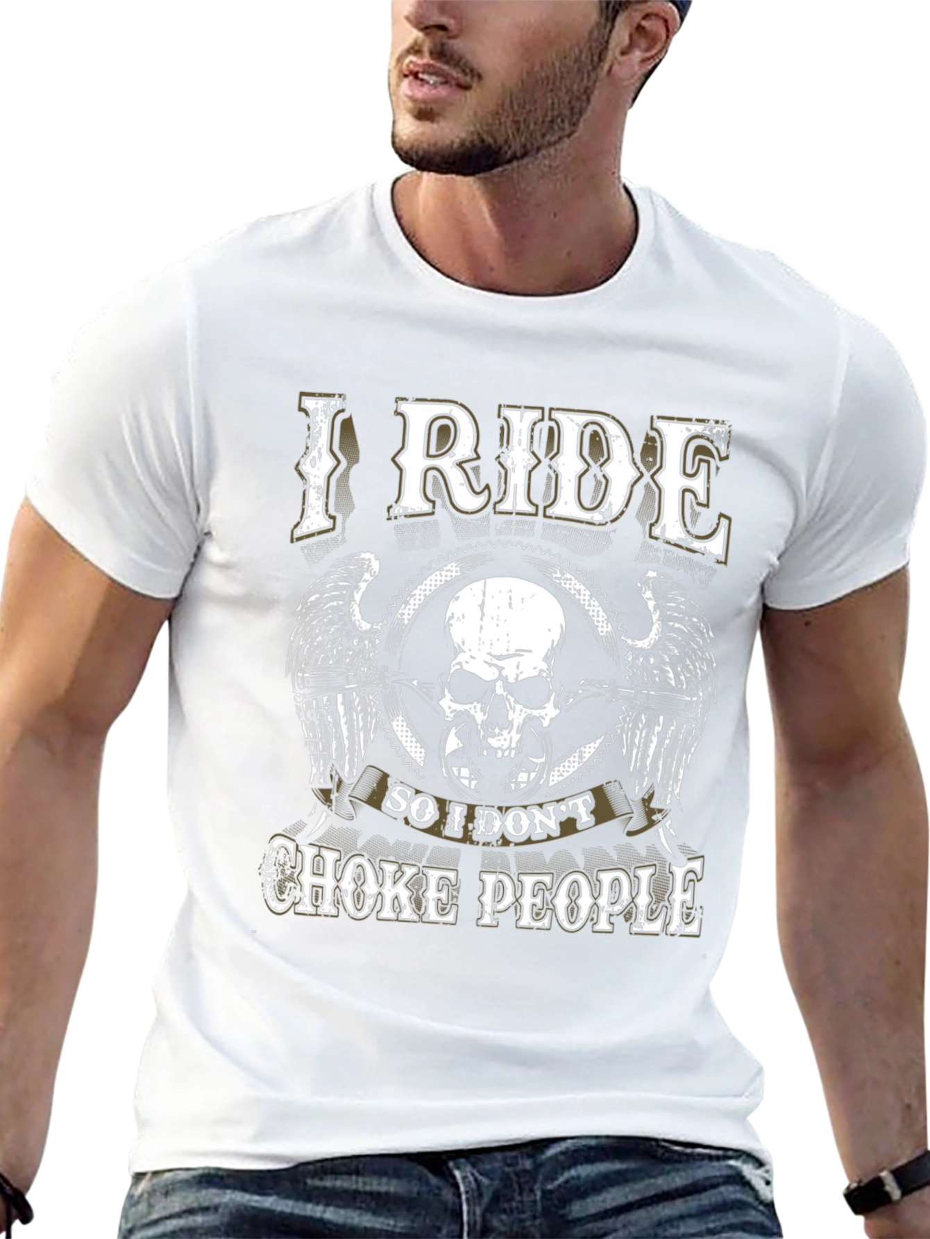 I Ride So I Dont Choke People Biker T-Shirt
