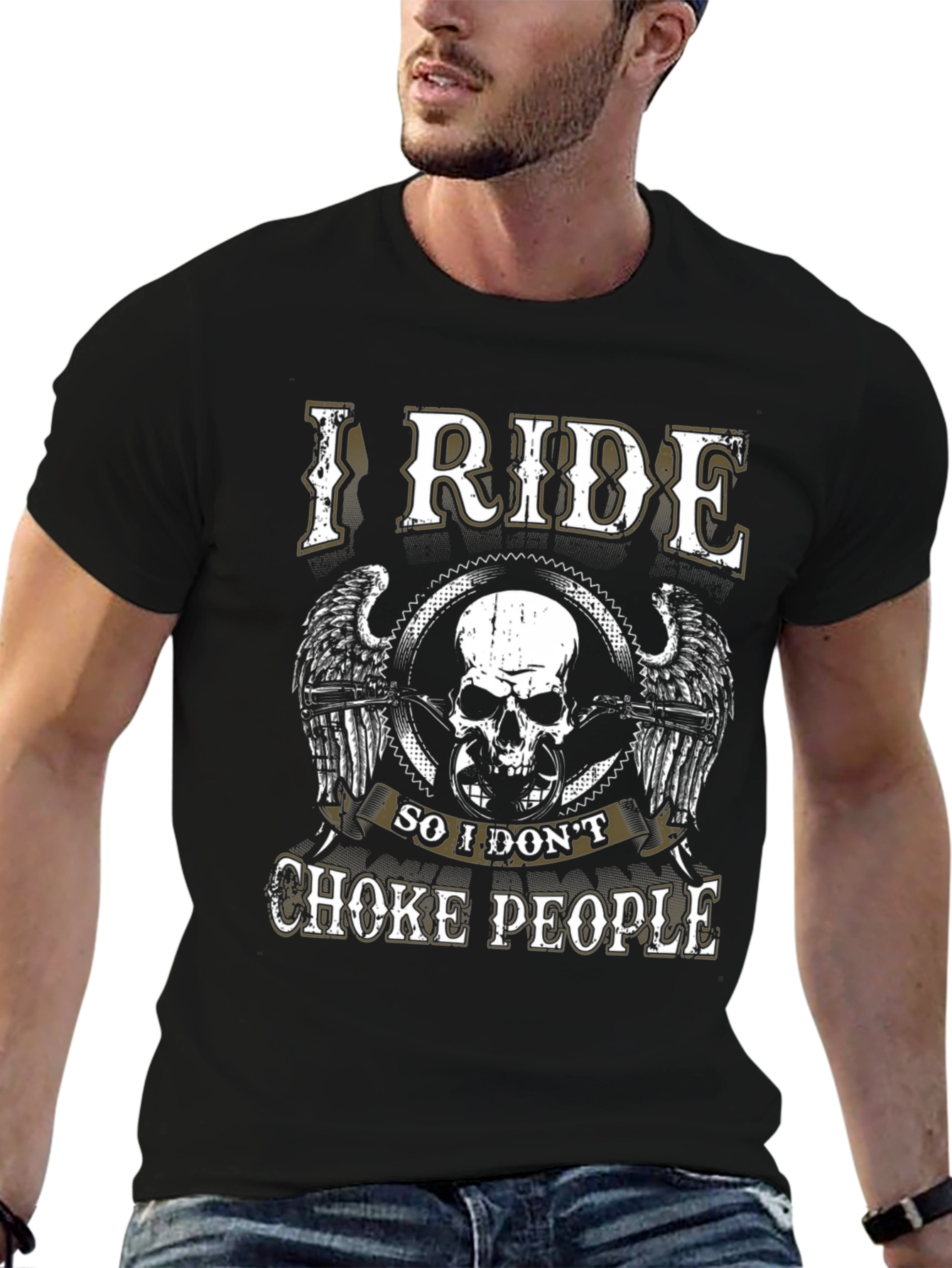 I Ride So I Dont Choke People Biker T-Shirt