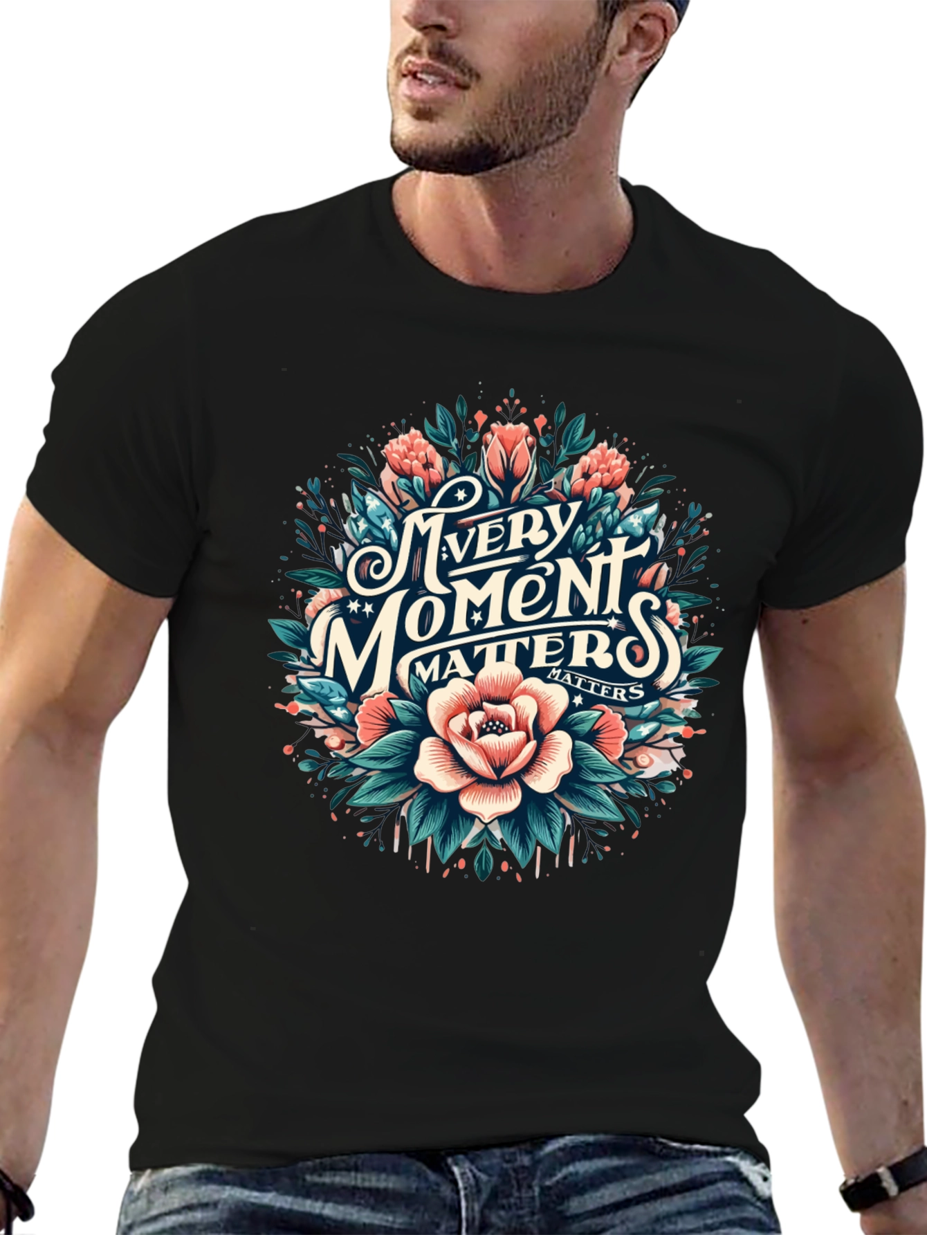Every Moment Matters Floral Graphic Tee
