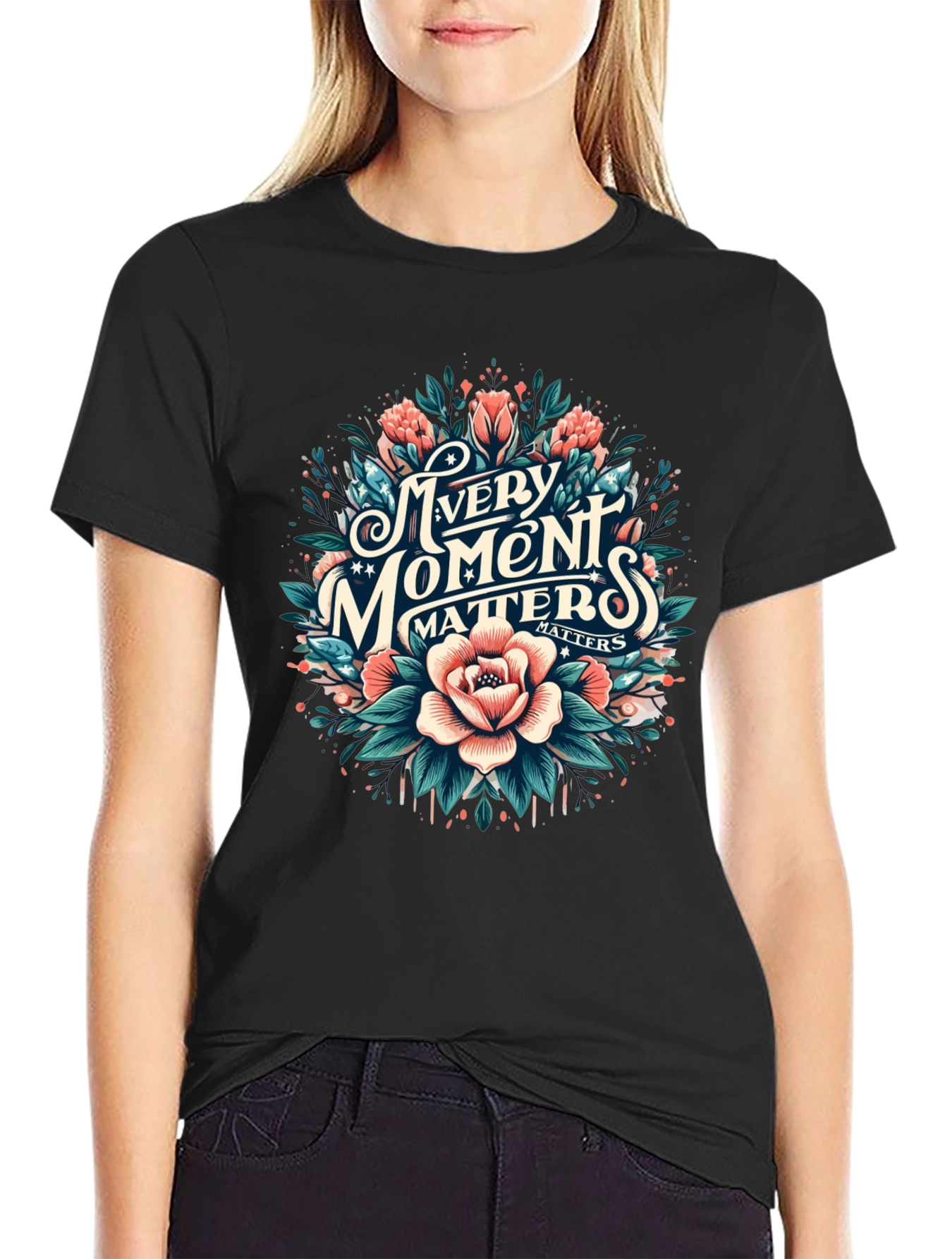 Every Moment Matters Floral Graphic Tee
