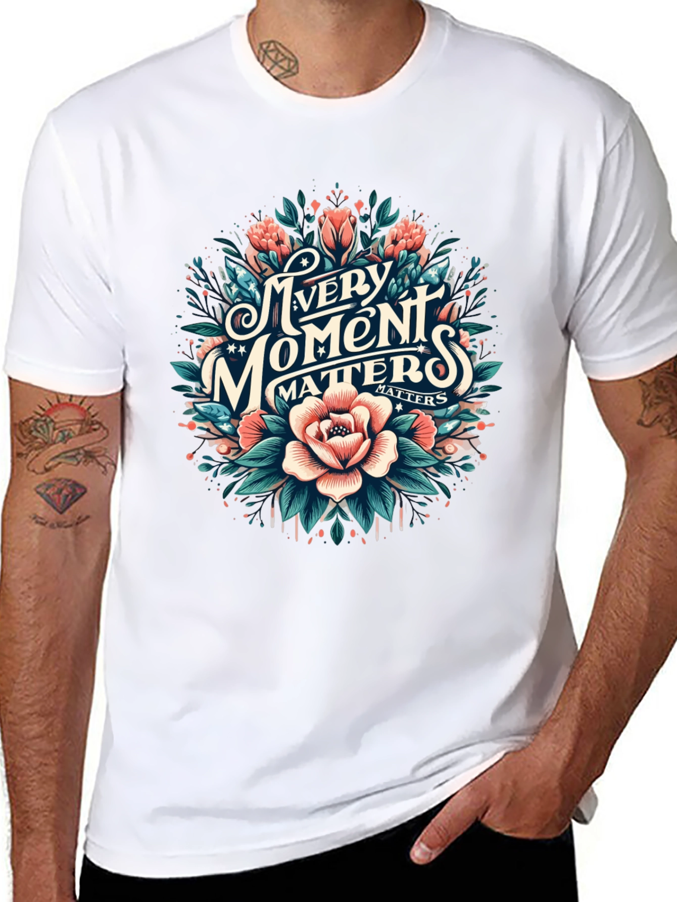 Every Moment Matters Floral Graphic Tee