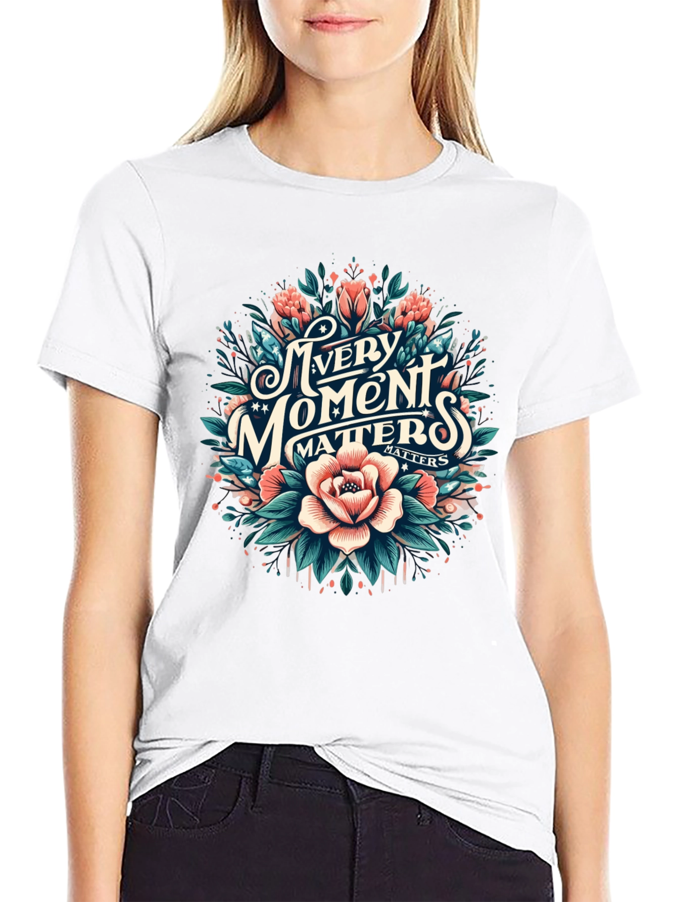 Every Moment Matters Floral Graphic Tee