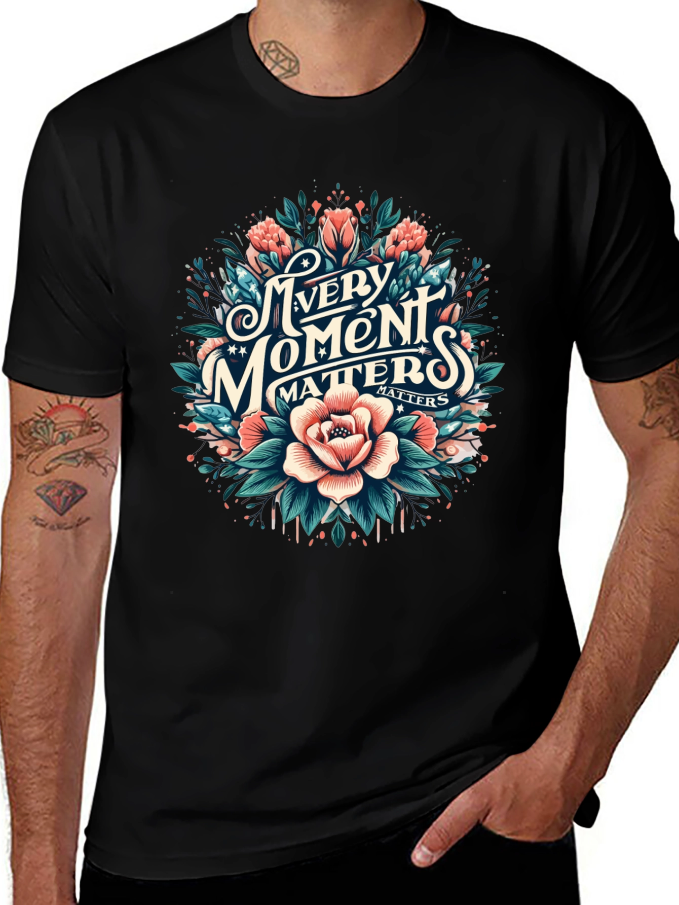 Every Moment Matters Floral Graphic Tee