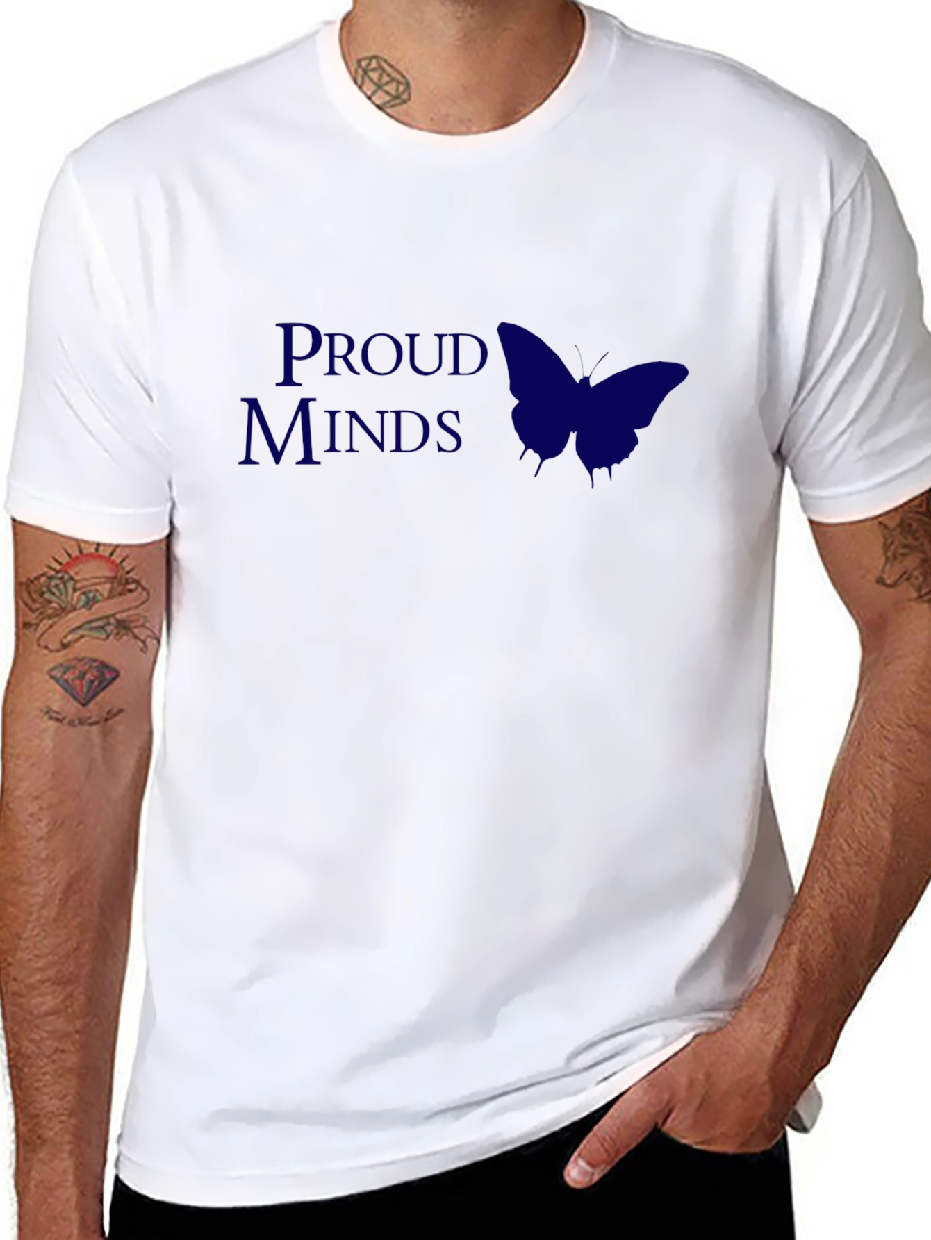 Proud Minds Graphic Tee - Butterfly Design
