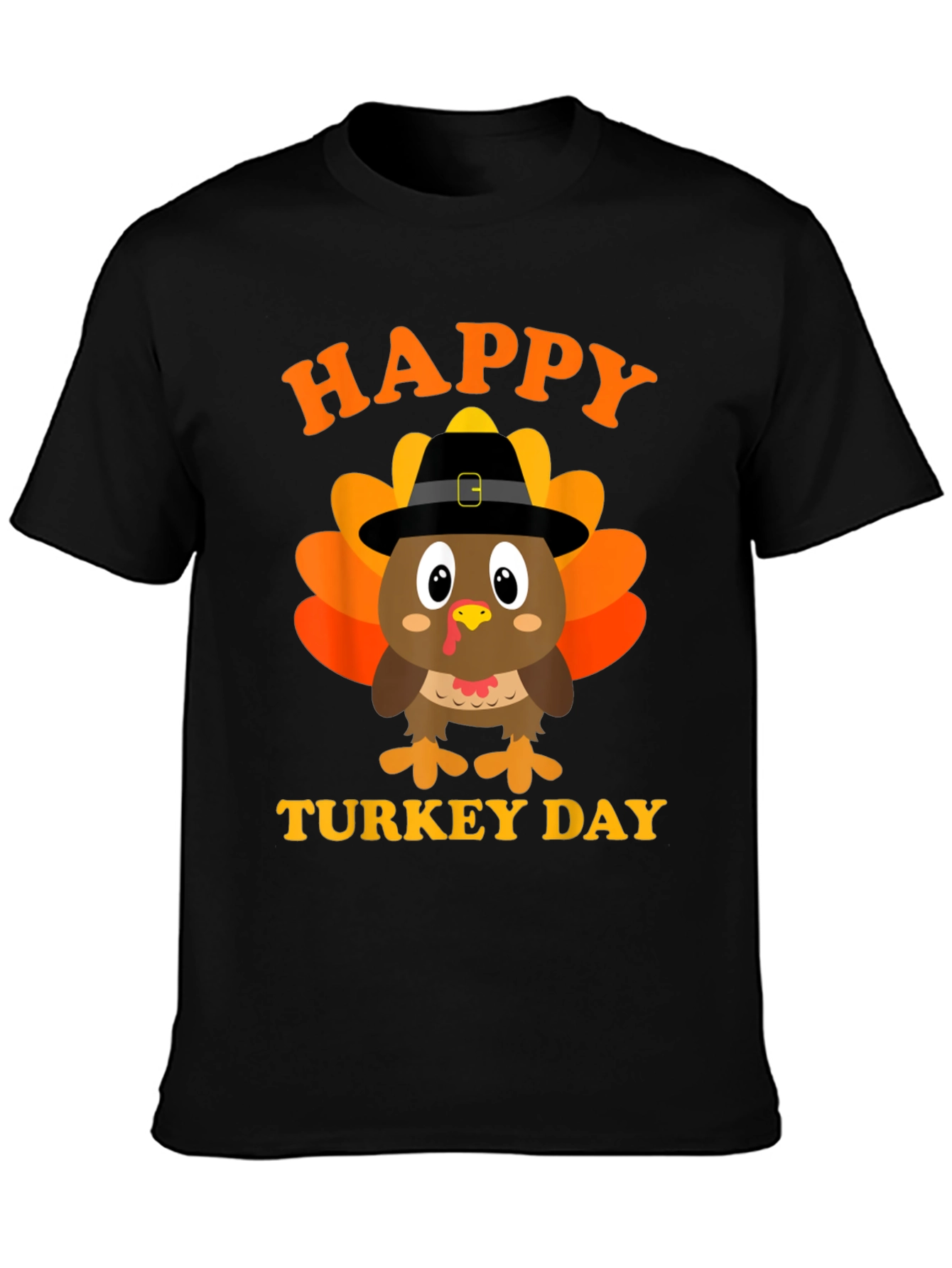 Happy Turkey Day Graphic Tee - Thanksgiving Shirt
