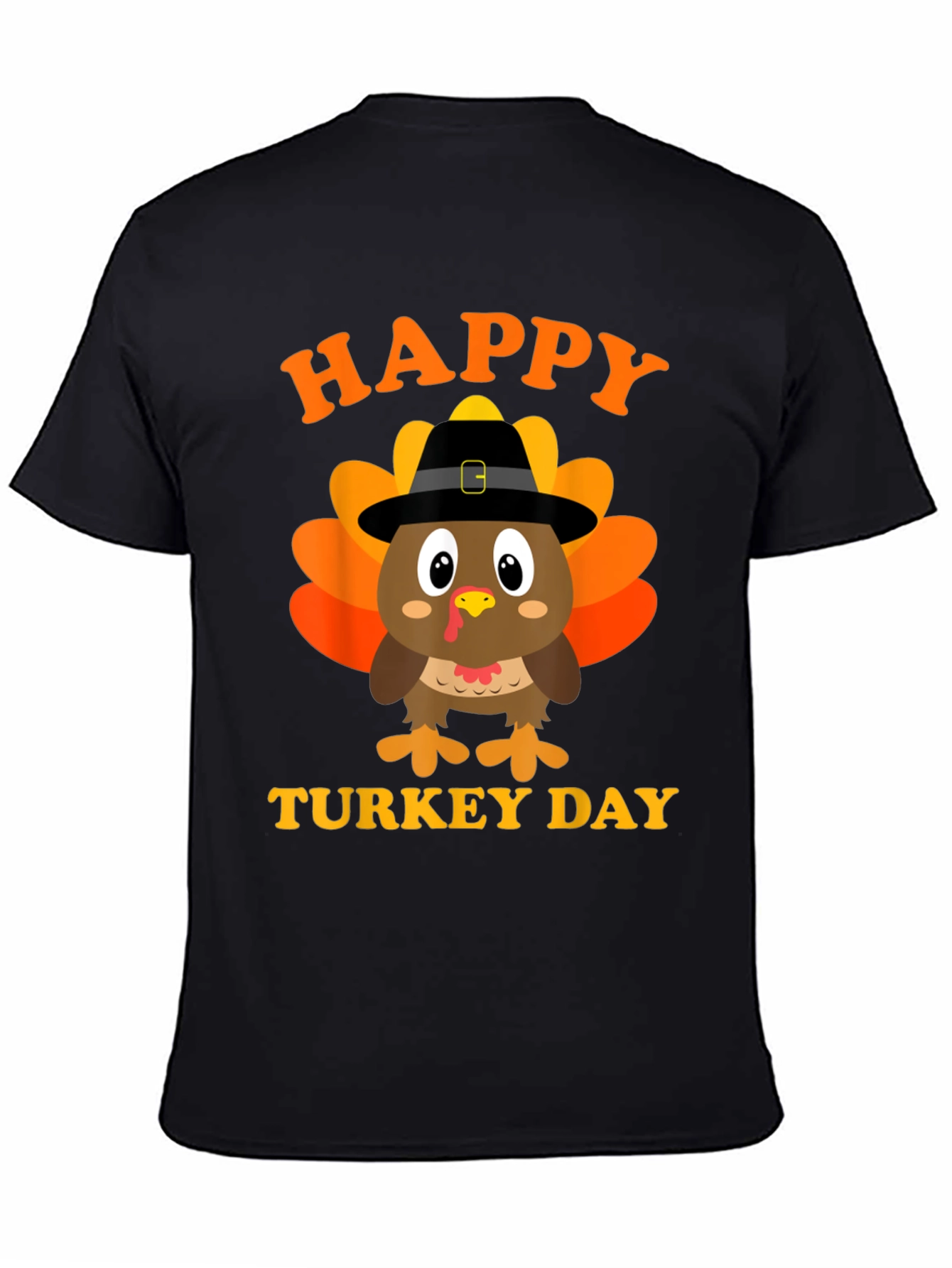 Happy Turkey Day Graphic Tee - Thanksgiving Shirt
