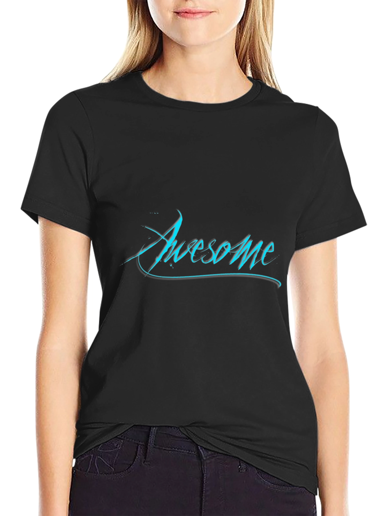 Awesome Graphic Print Black T-Shirt