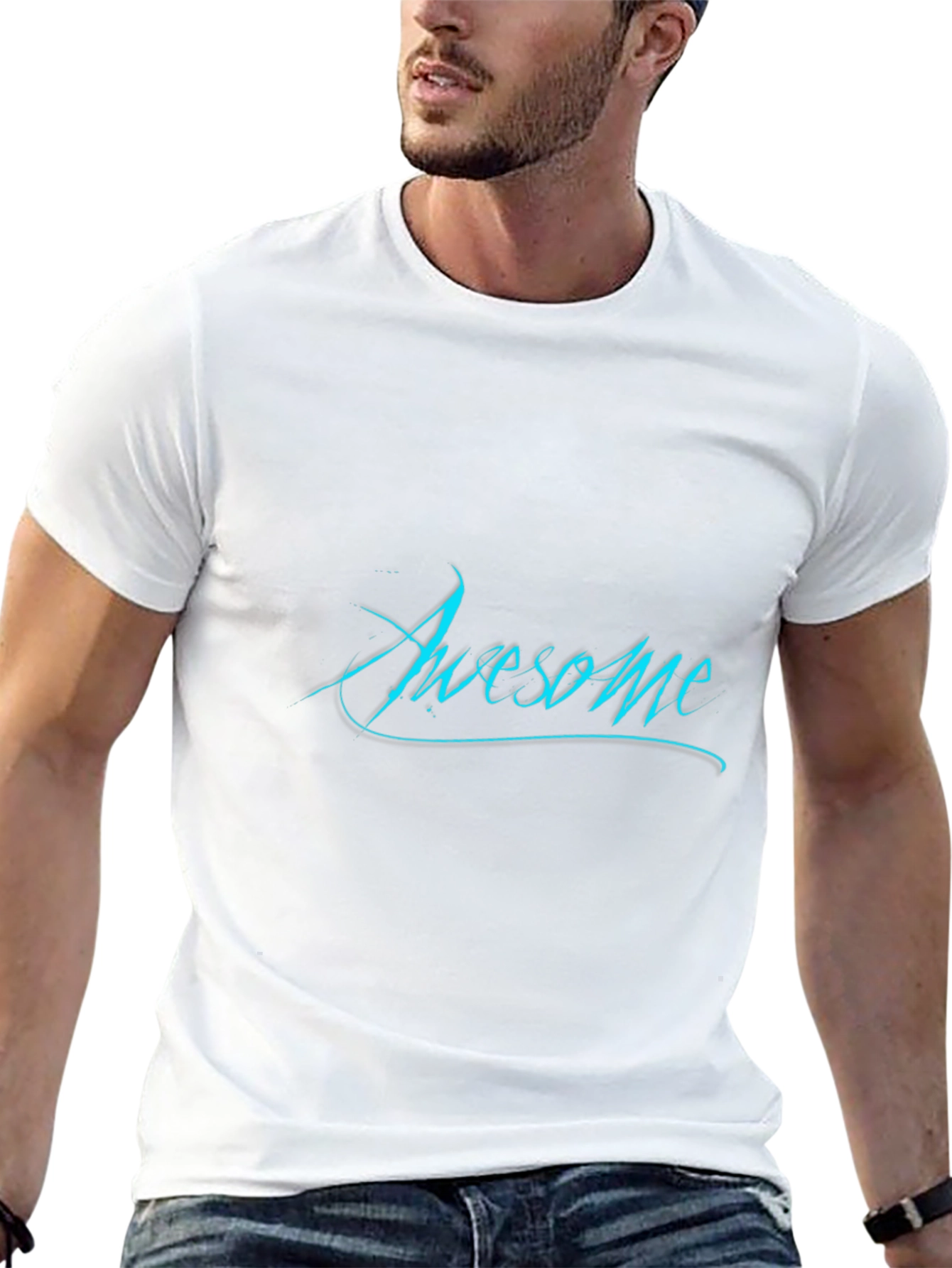 Awesome Graphic Print Black T-Shirt