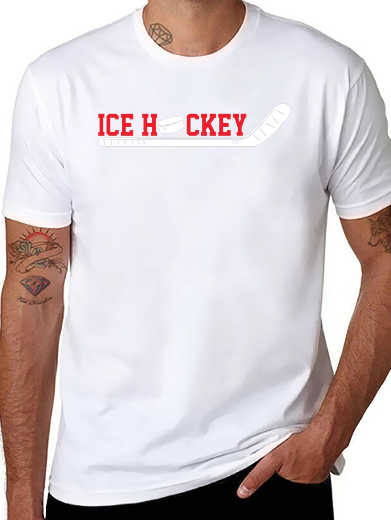 Ice Hockey Graphic T-Shirt - Sporty Casual Tee