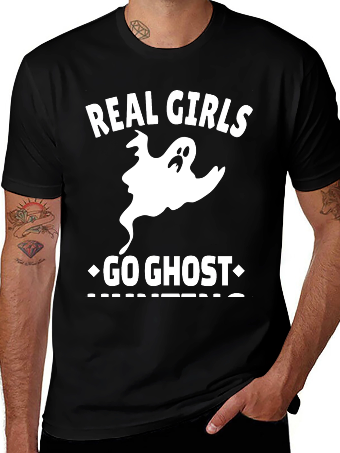 Real Girls Go Ghost Hunting T-Shirt - Halloween Tee