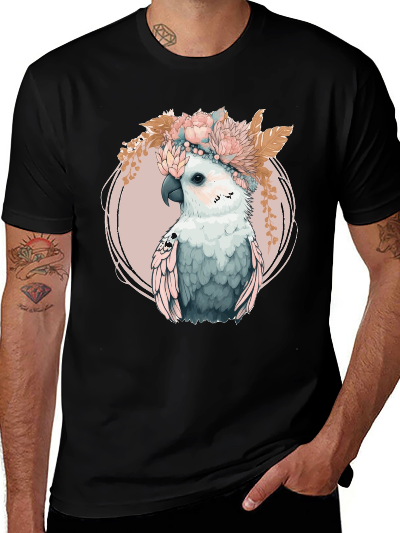 Floral Crown Cockatoo Graphic Tee