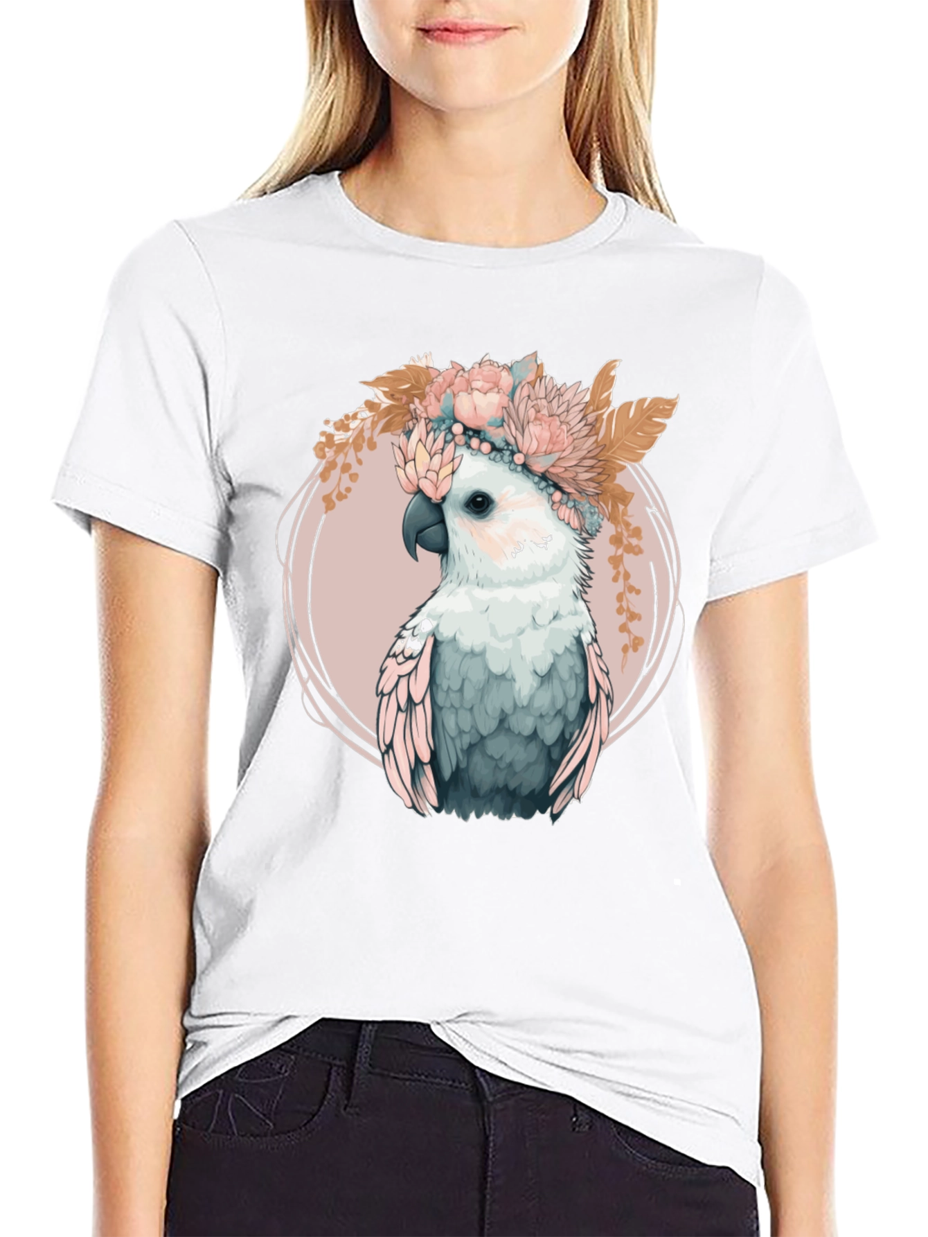 Floral Crown Cockatoo Graphic Tee