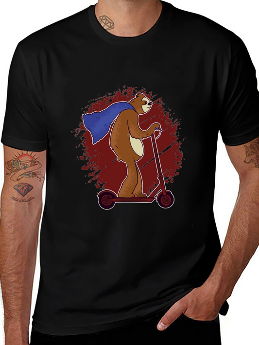 Superhero Sloth Scooter T-Shirt -  Funny Sloth Cape Design