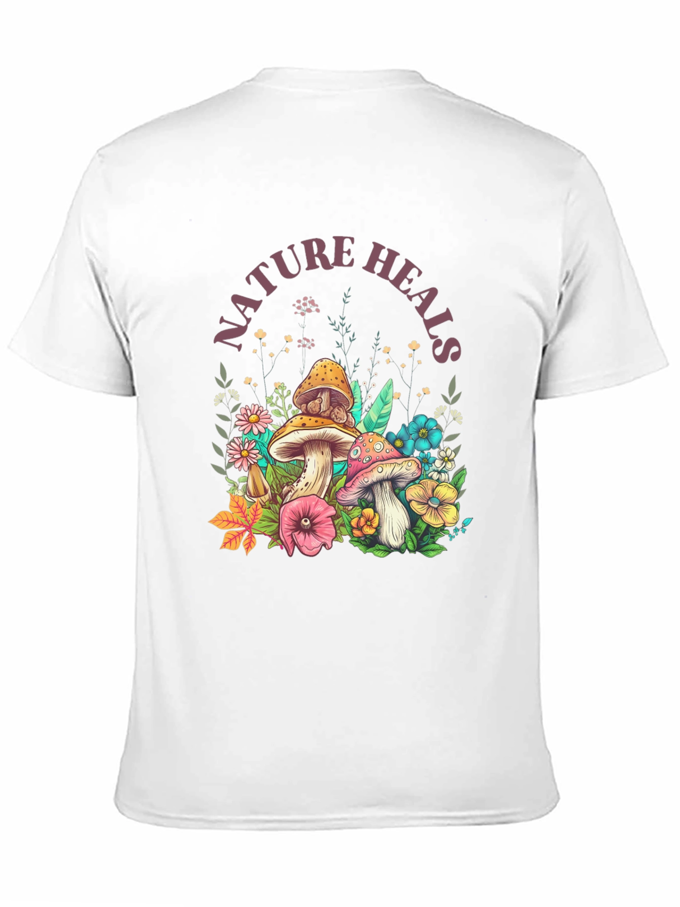 Nature Heals Graphic Tee - Mushroom Design