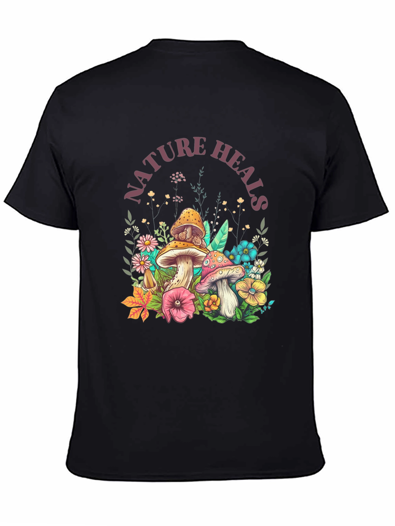 Nature Heals Graphic Tee - Mushroom Design