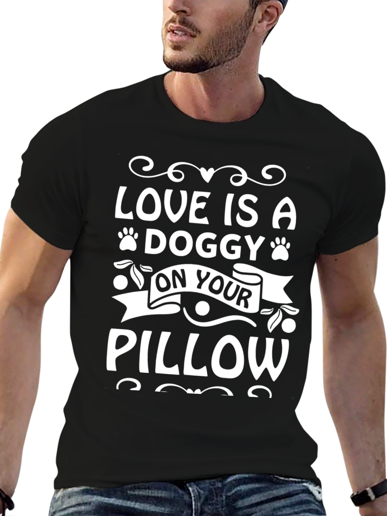 Dog Lover T-Shirt: Love Is A Doggy Pillow