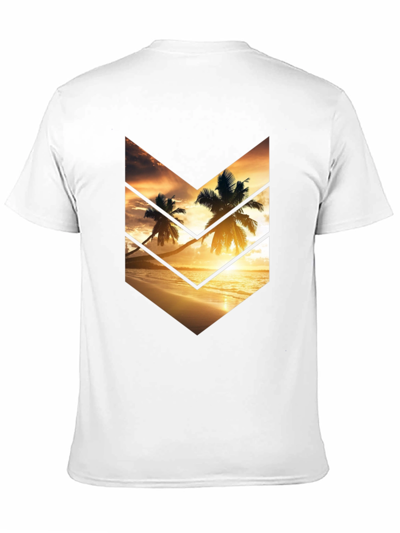 Sunset Palms Graphic Tee - Stylish Black Cotton T-Shirt